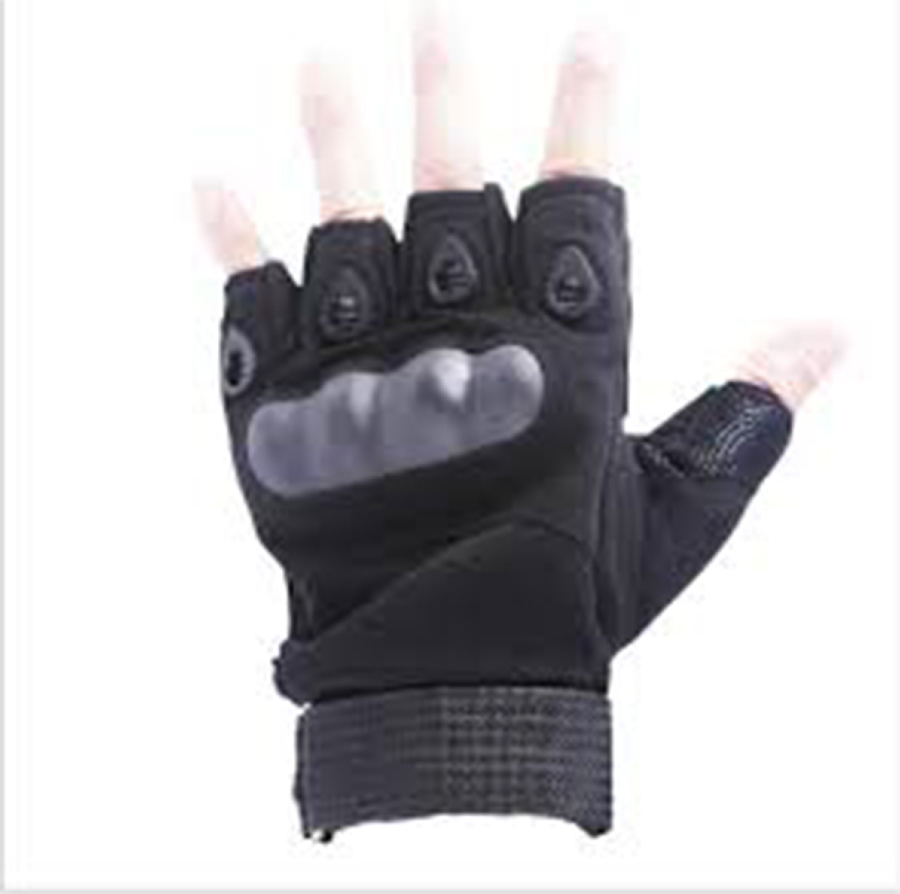 buymoor Haif Finger Army Green Self Design Evening Men Gloves-picture-16