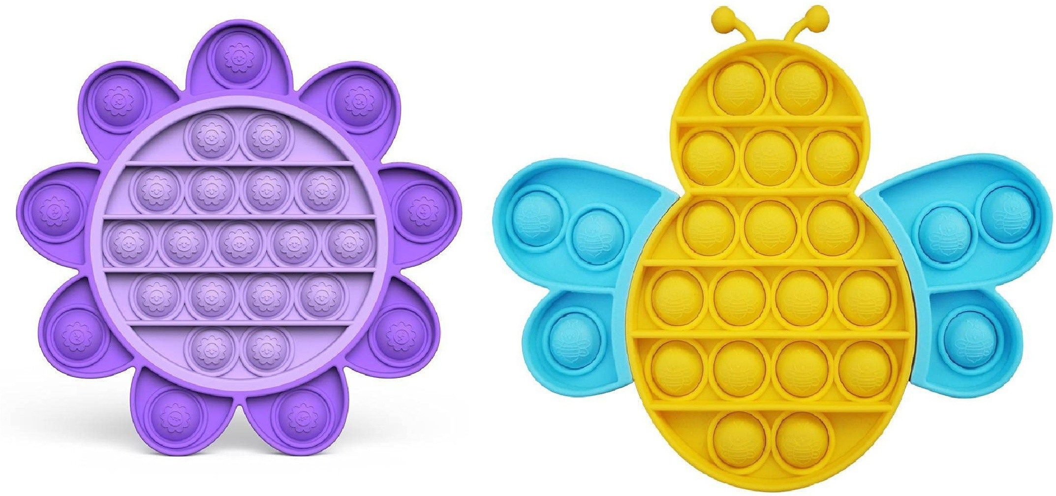 temson Pop It Fidget Toy Push Pop Bubble Fidget Sensory Toy for Kids and Adults Fidget Popper Stress Reliever Sensory Fidget Poppers Pop It (HoneyBee & Flower) ( 2 In 1) image 1