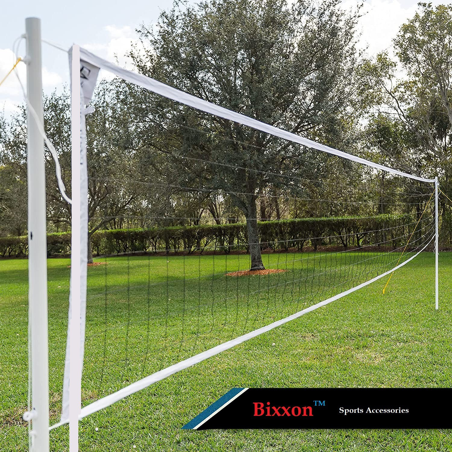 sagah Nylon Volleyball Net Black and White And 4 Side Tap Volleyball Net image 1