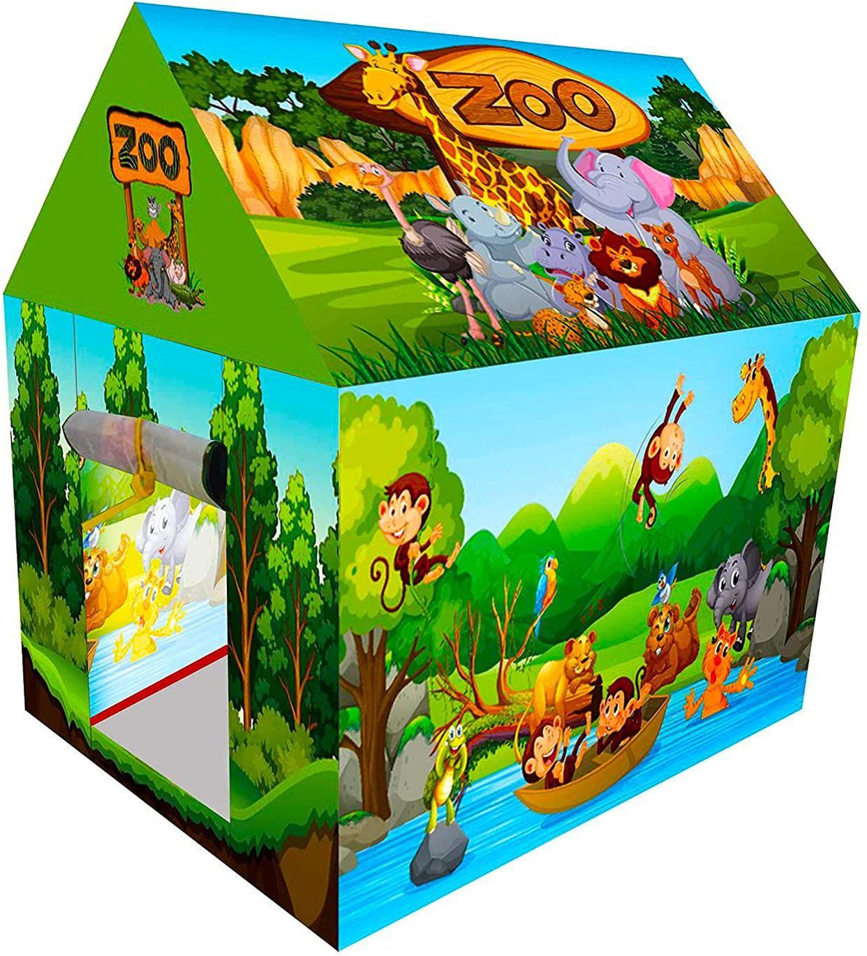 Tent House for Kids 3+ Years Boys & Girls Big Size Tent House Jungle Safari Zoo