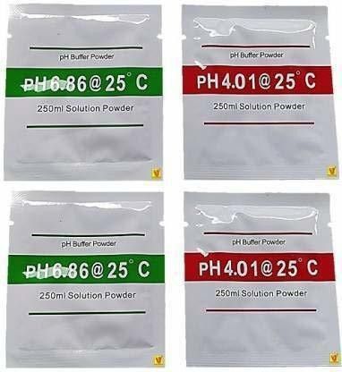 pH Meter Buffer Solution Powder for Precise and Easy PH Calibration, PH Calibration Powder Solution 6.86 & 4.00 pack of 4 (2-Each) pH Indicators