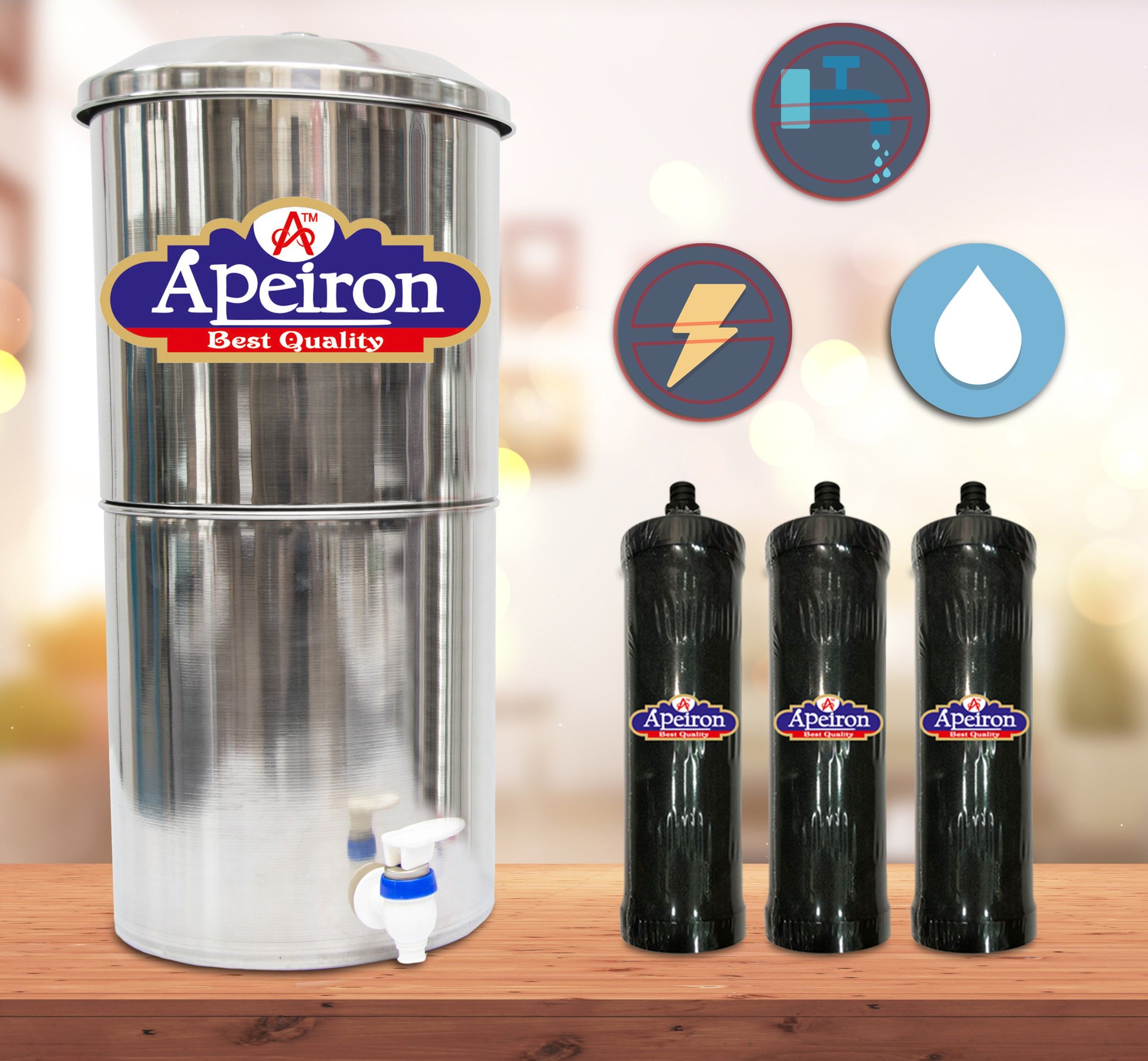 Stainless Steel Non-Electric Water filter With 1 Carbon Candle 24 Liter Capacity Bottom Loading Water Dispenser-image-8