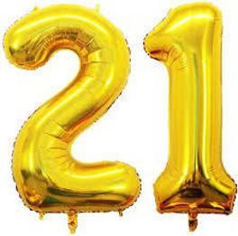 giftzadda Solid 21 Number Foil Balloon Gold (16inch) , 21st Birthday/ Anniversary Foil Balloon, Kids Party Decor , Theme Birthday Party , Foil Balloons , Birthday Balloons - Golden Balloon-picture-22