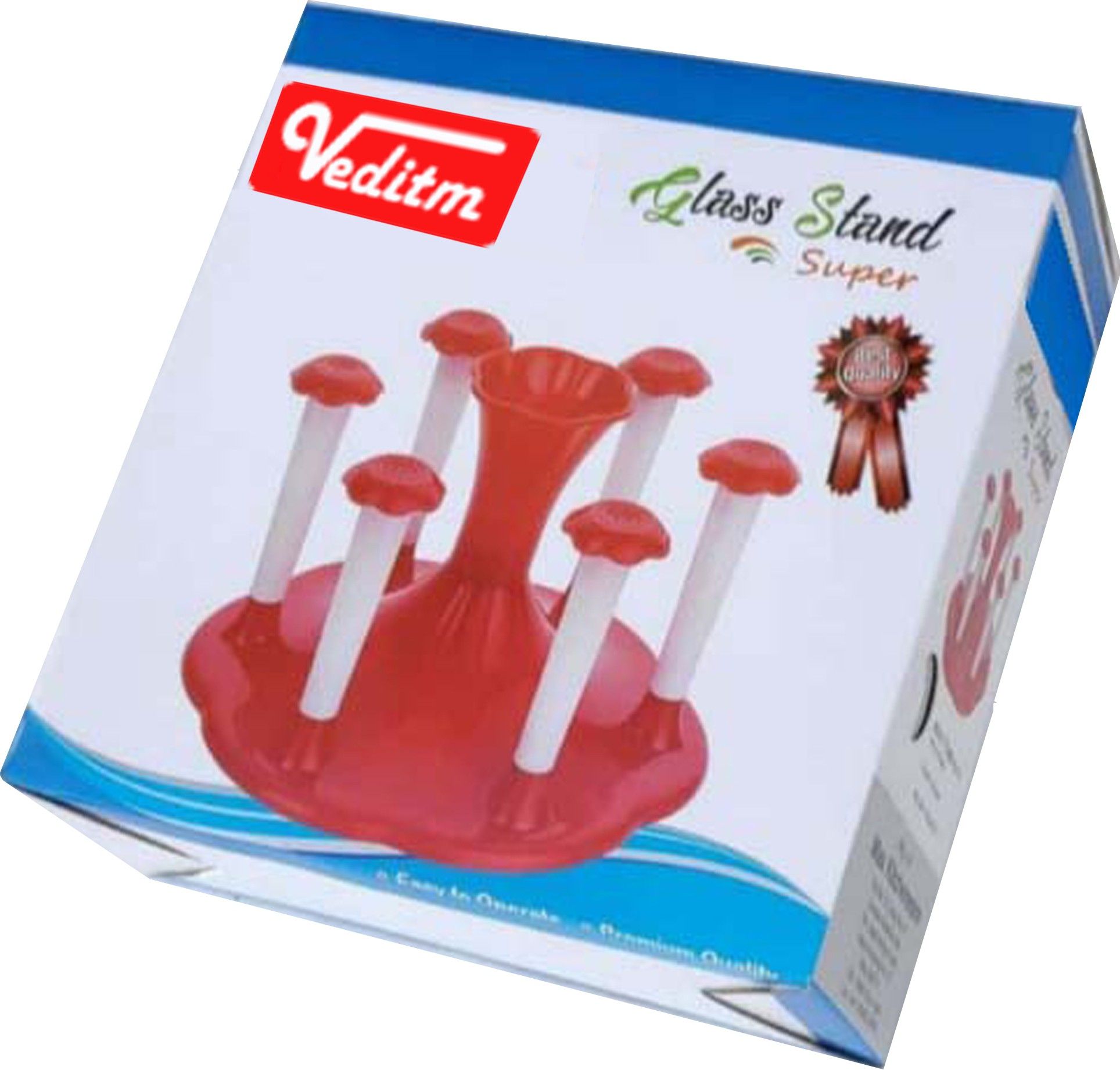 Glass and Spoon Organiser for Glasses and Cutlery Glass Stand Holder Made Virgin Plastic RED Color Plastic Glass Holder-image-20