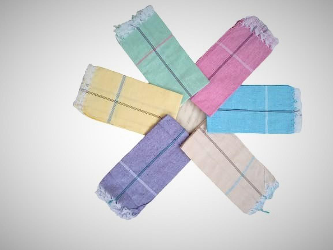 GOPAL HANDLOOMS KHADI PLANE HAND KERCHIEF PACK OF 6 . KING SIZE 22*22 INCHES SUITABLE FOR ALL MEN AND WOMEN ["Multicolor"] Handkerchief-picture-23