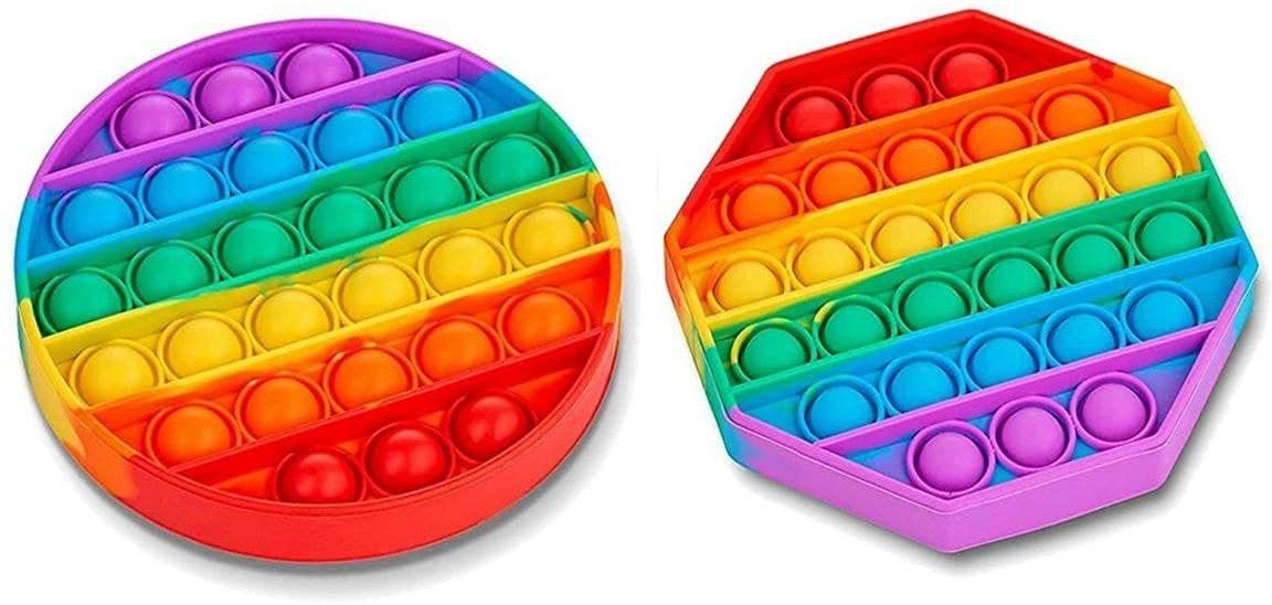 Rainbow Pop Fidget Toy, Push Pop Bubble Fidget Sensory Toy for Kids & Adults (Round+Octagon)-image-39