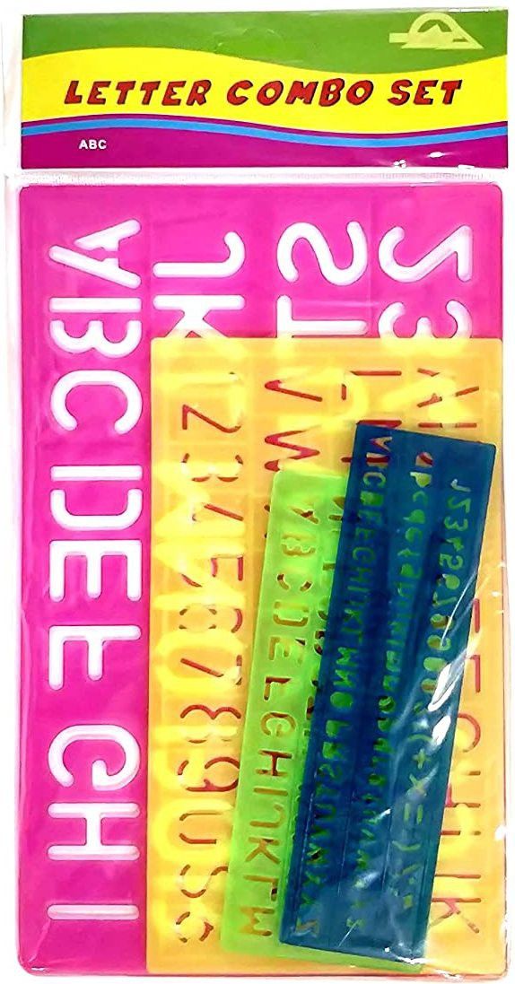 samvardhan Alphabets, Lettering, Numbers Special Characters Stencil for Students (Set of 4, 7mm, 10mm, 20mm, 30mm-40mm) STENCIL-ABC-SET4PC Stencil Stencil-picture-18