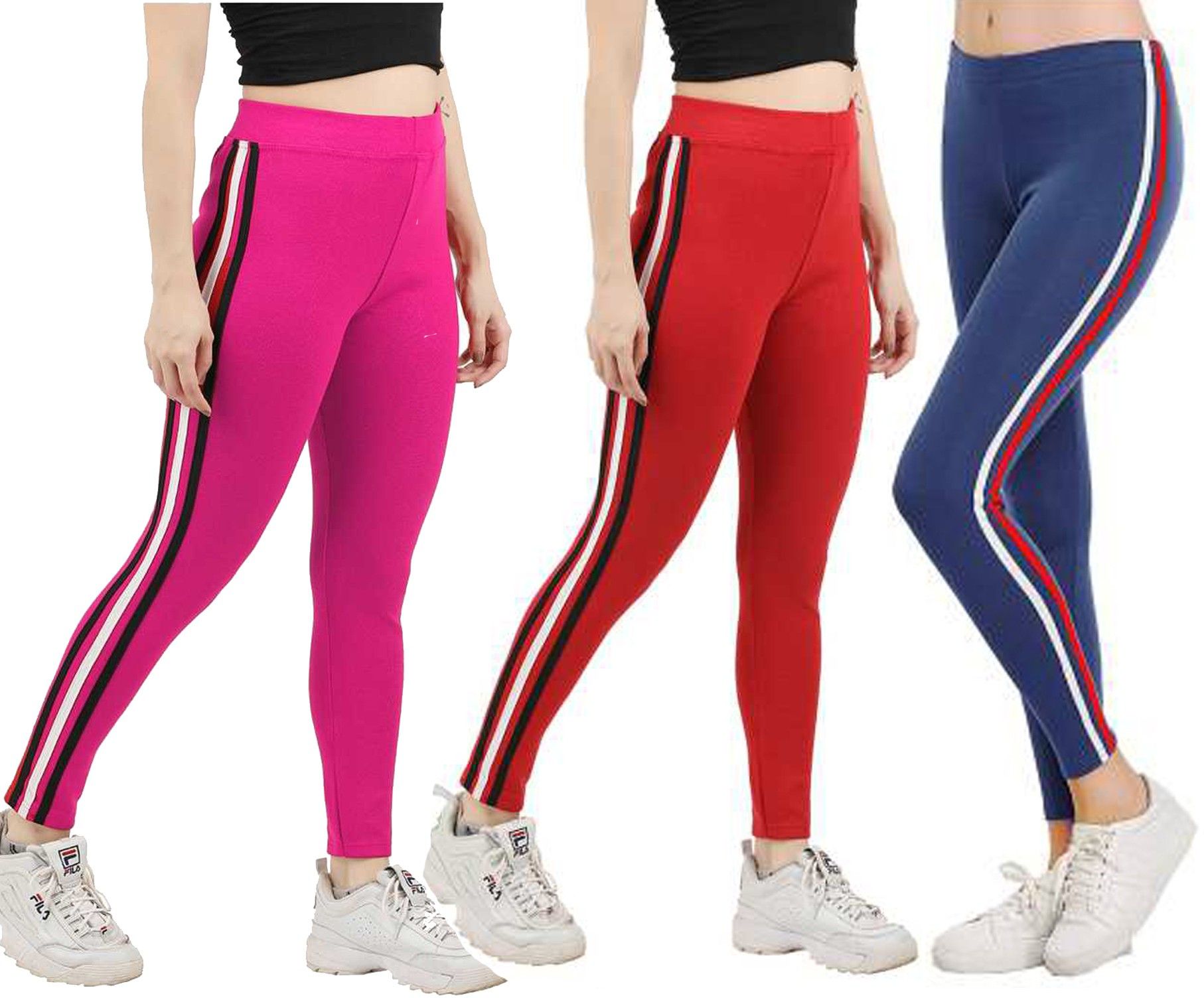 Striped Women Red Tights-image-22