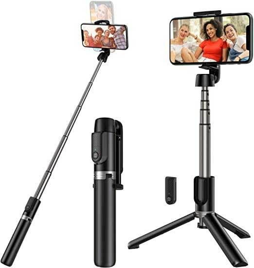 RENTOOR Selfie Stick Remote Stand Multifunctional Extendable 360 Rotation Phone Holder Tripod, Tripod Kit, Tripod Bracket