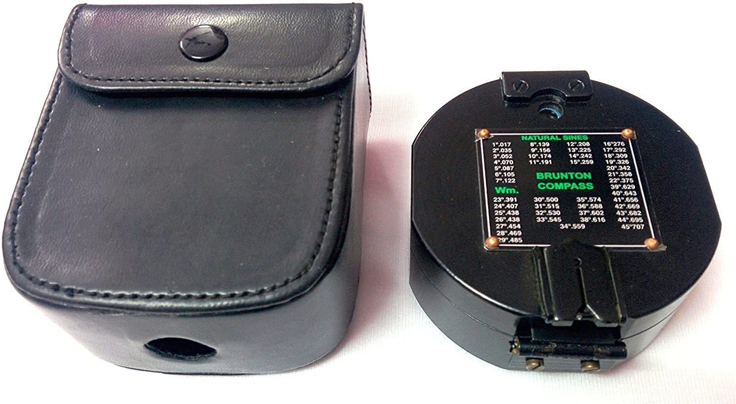 vishal Survey Drawing and Nautical MART Brunton Compass 75mm with Leatherette Case Compass-picture-22