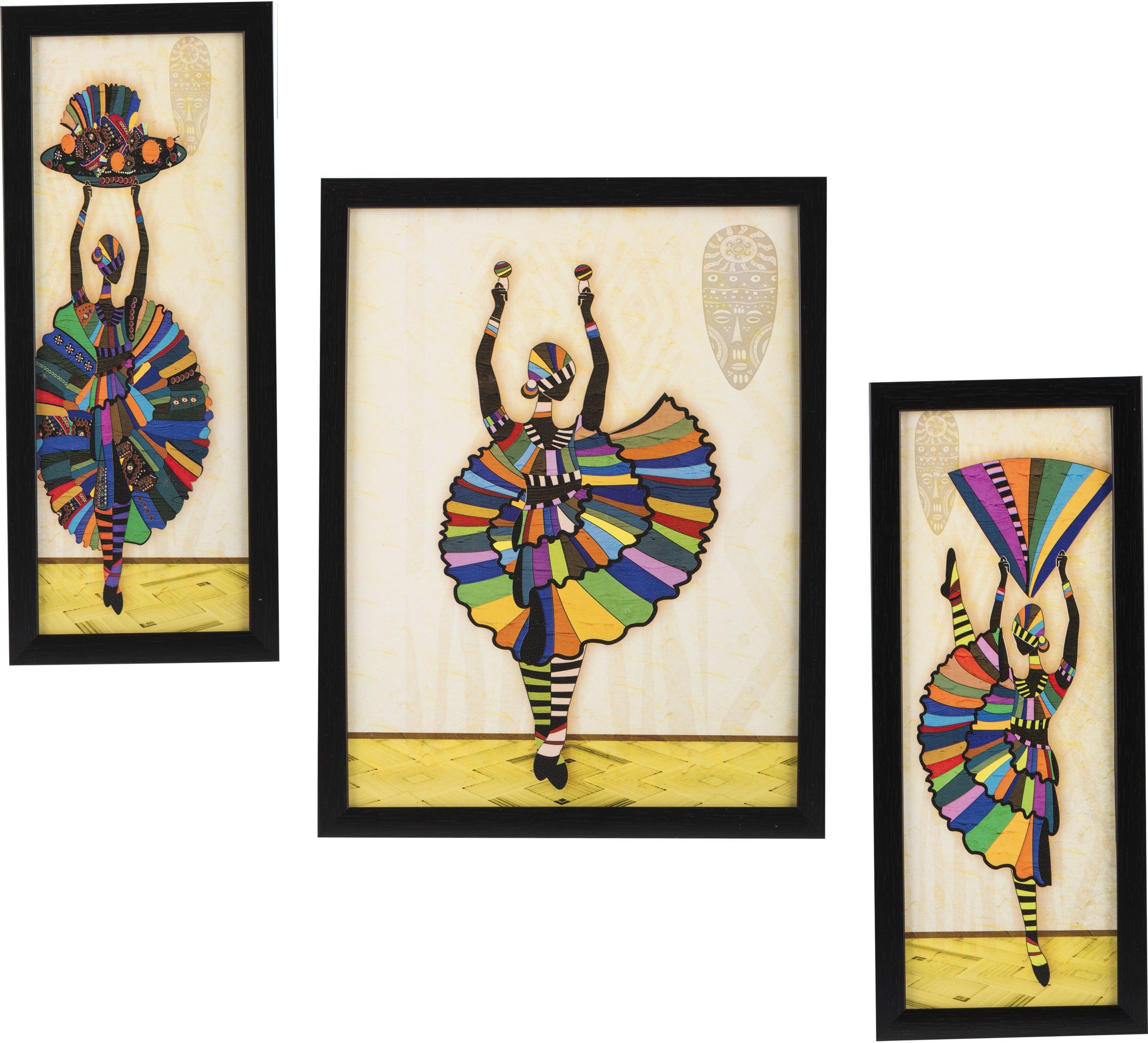 3 PC SET OF DANCING ARTS WITHOUT GLASS Digital Reprint 13 inch x 10 inch Painting-image-30