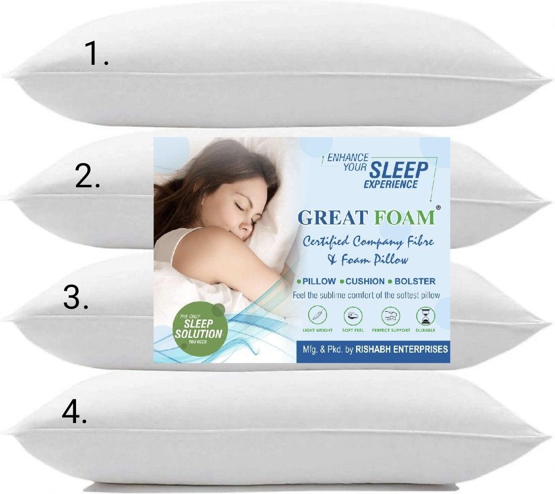 Microfibre Sleeping Pillow Pack of 4 Solid FIBRE PRIME SOFT PILLOW HYGENIC 04-image-33