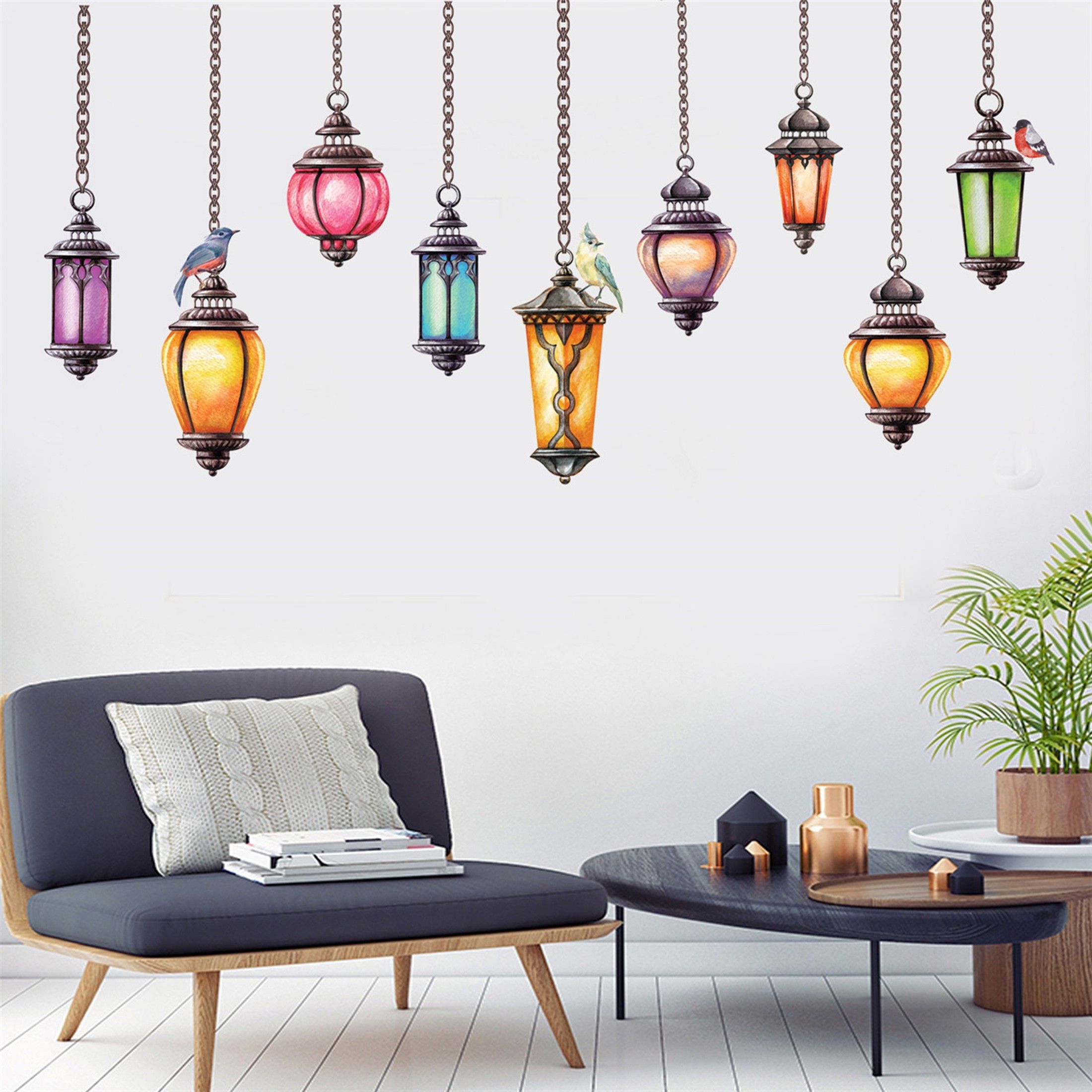 160 cm Wall Colourful Classic Hanging Lamp Home Decor Self Adhesive Sticker-image-6