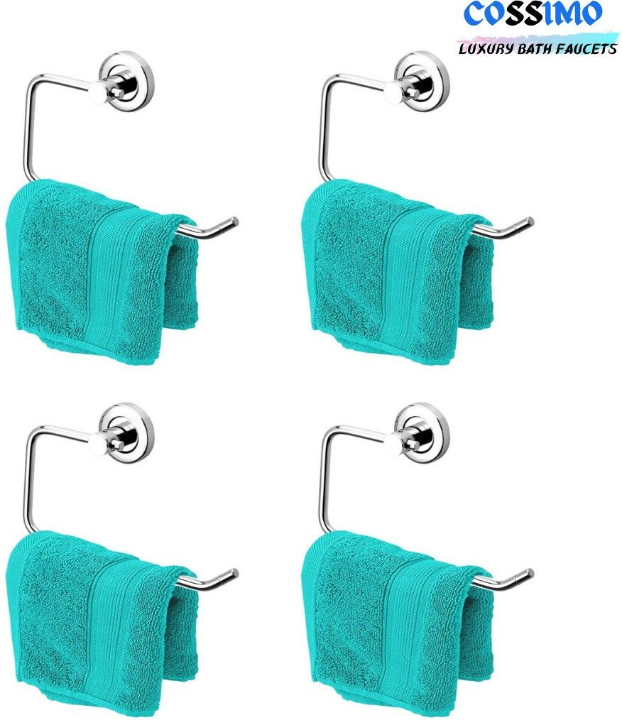 - CTH-04 - Stainless Steel Towel Ring for Bathroom/Wash Basin/Napkin-Towel Hanger/Bathroom Accessories (Chrome-Half - Square ) - Set of 4 pcs SILVER Towel Holder-image-32