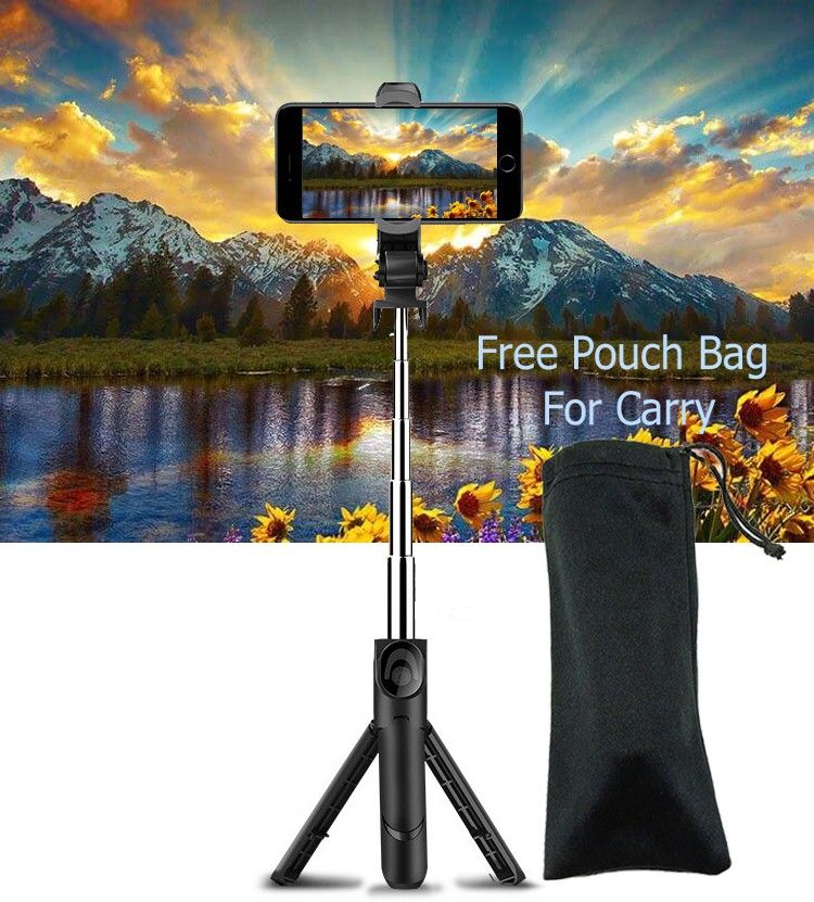 POZUB 3in1 Stand Selfie Stick With Dustproof Bag Travel Tripod Stand PZB-XT012 Flexible Handheld Selfie Stick Holder DSLR/SLR Camera Stand 3IN1 Portable Foldable Adjustable Lightweight Mobile Holder With Mobile Clip Holder & BT Remote Best Use for Make Videos Compatible with Mobiles Video Stand in Gimbal Stabilizer, |in mobile holder for hand| stand for online classes Tripod, Monopod, Monopod Kit, Tripod Ball Head, Tripod Clamp, Tripod Bracket, Tripod Kit-image-48