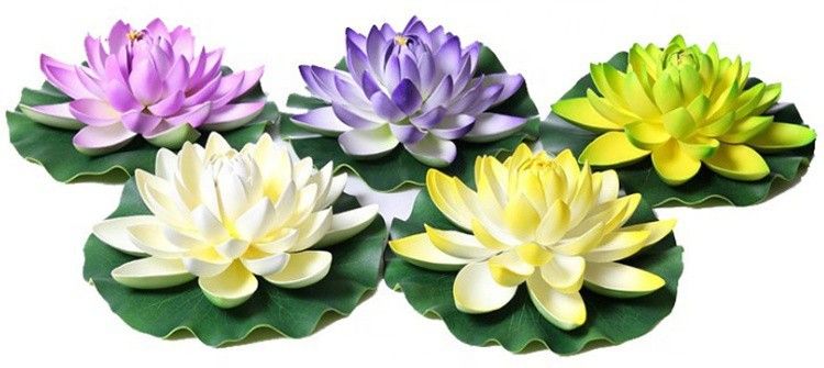 Pack Of 5 Floating Flowers For Water Bowl Multicolor Lotus Artificial Flower-image-11