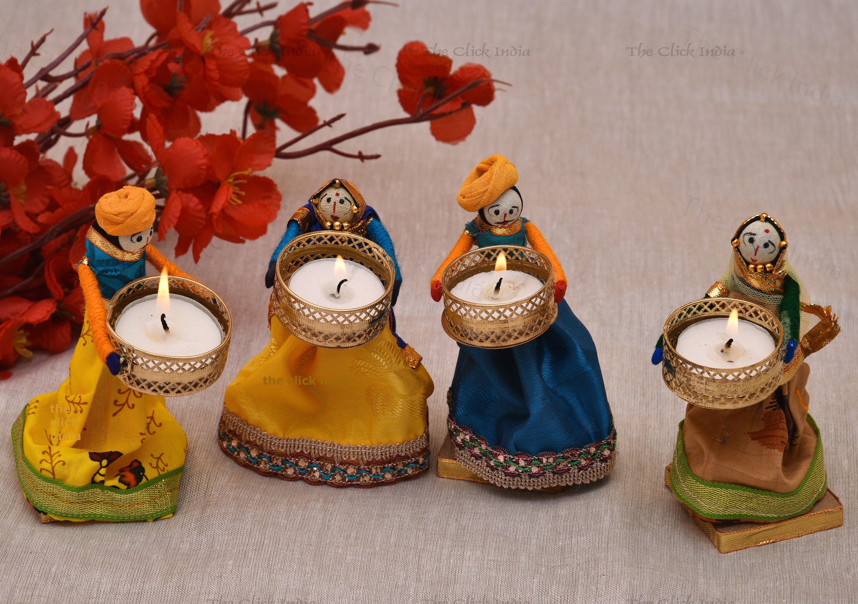 Tealight Candle Holder/Tealight Candle/Candle Holders for Home Decor, Diwali Gift, Candle Diya, Candle for Birthday, Diwali, Festival Decoration 3.5 Hour Burning Time Puppet Tealight Candle Pack of 4 pcs (multicolor) Candle-image-32