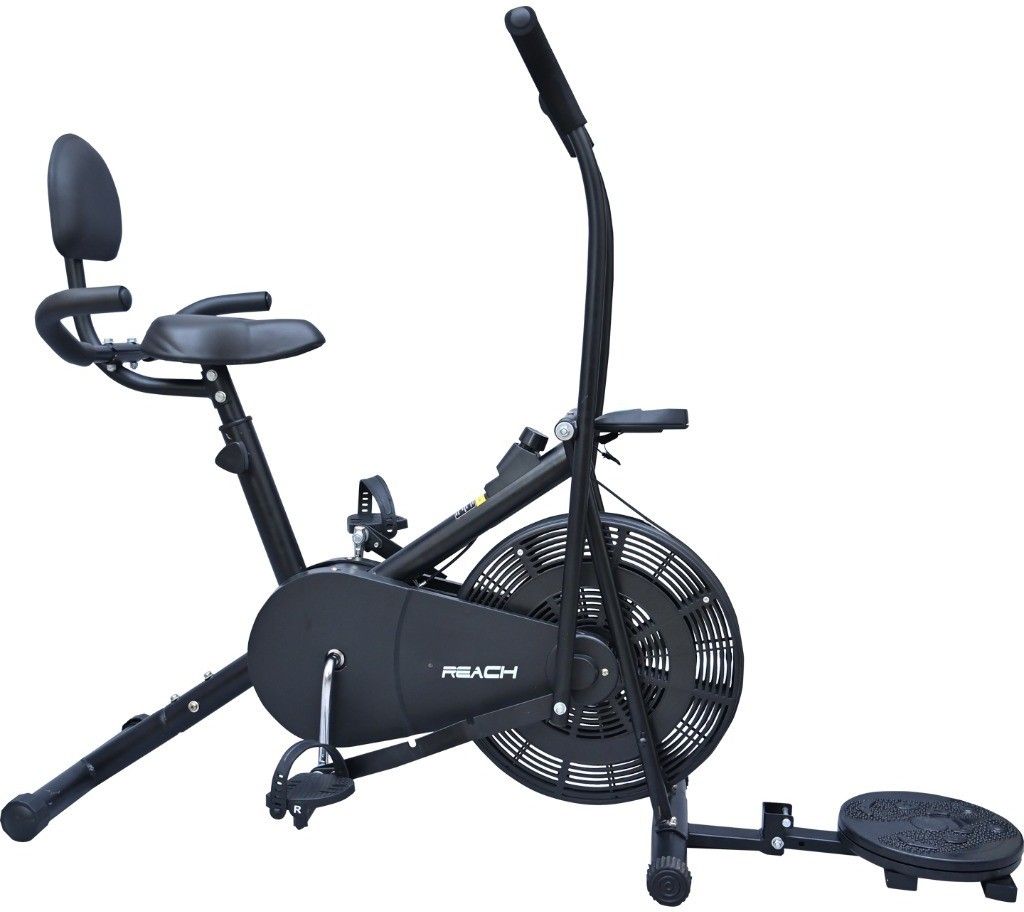 AB-110BHT Air Upright Cycle With Back Support Seat,Handles & Twister Dual-Action Stationary Exercise Bike