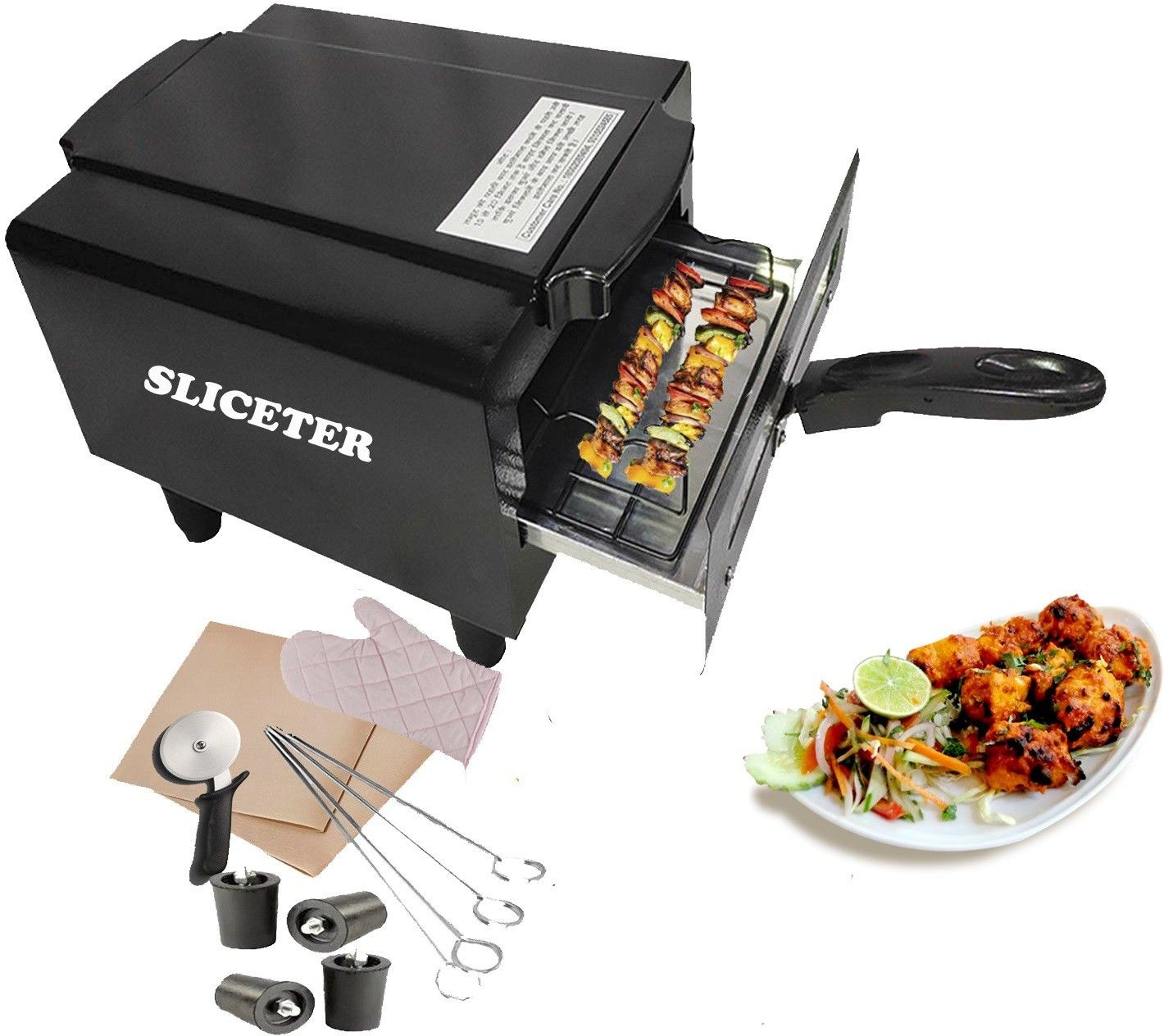 Electric Tandoor 2000 Watt Iron Electric Tandoor (Aluminium Tray, Shockproof Rubber Legs, Pizza Cutter, Magic Cloth, Glove and Recipe Book) Electric Tandoor-image-19
