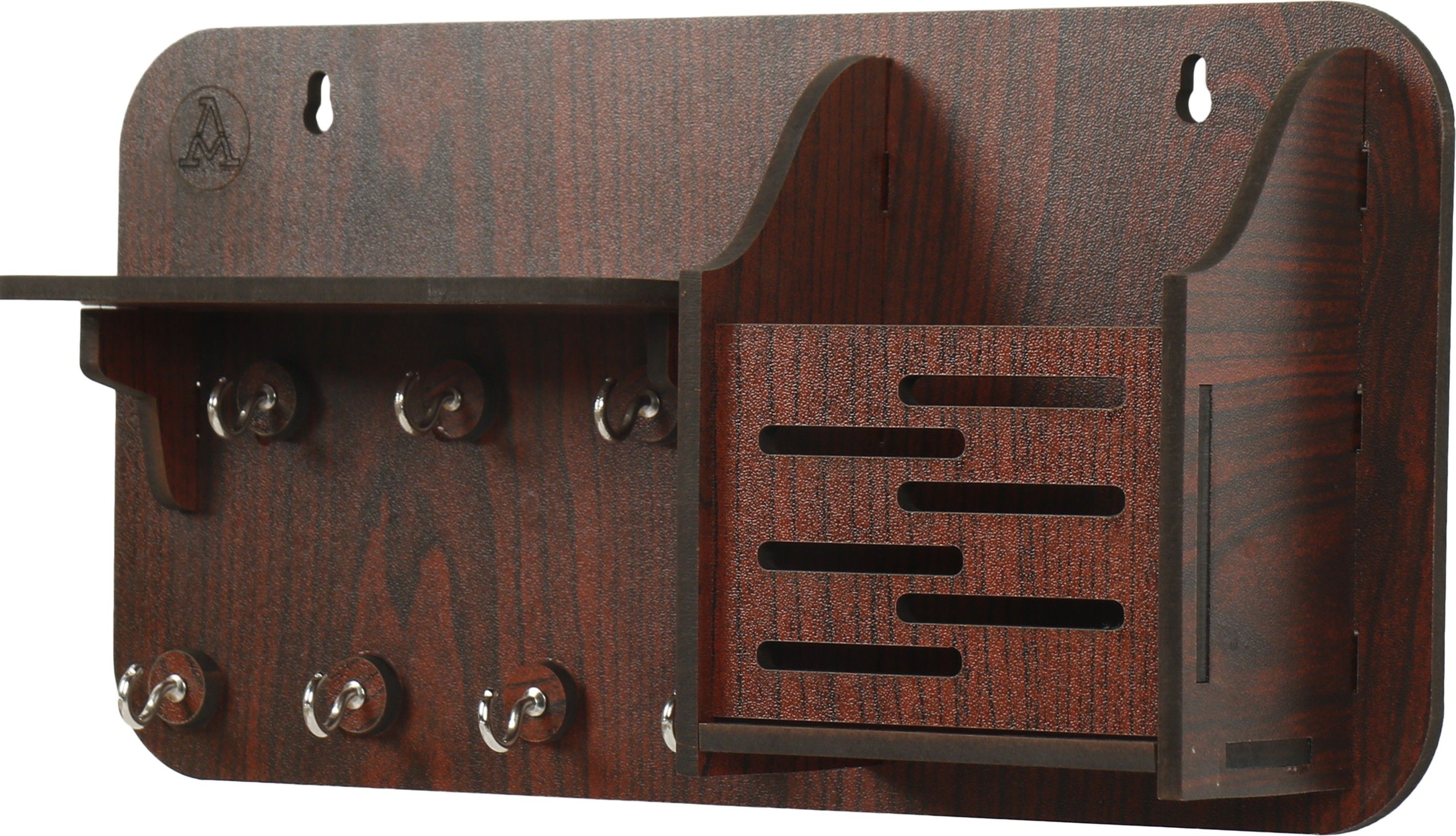 NEW LOUNCH WOODEN BROWN COLOR KEY HOLDER & MOBILE HOLDER FULLY MULTI PURPOSE Wood Key Holder