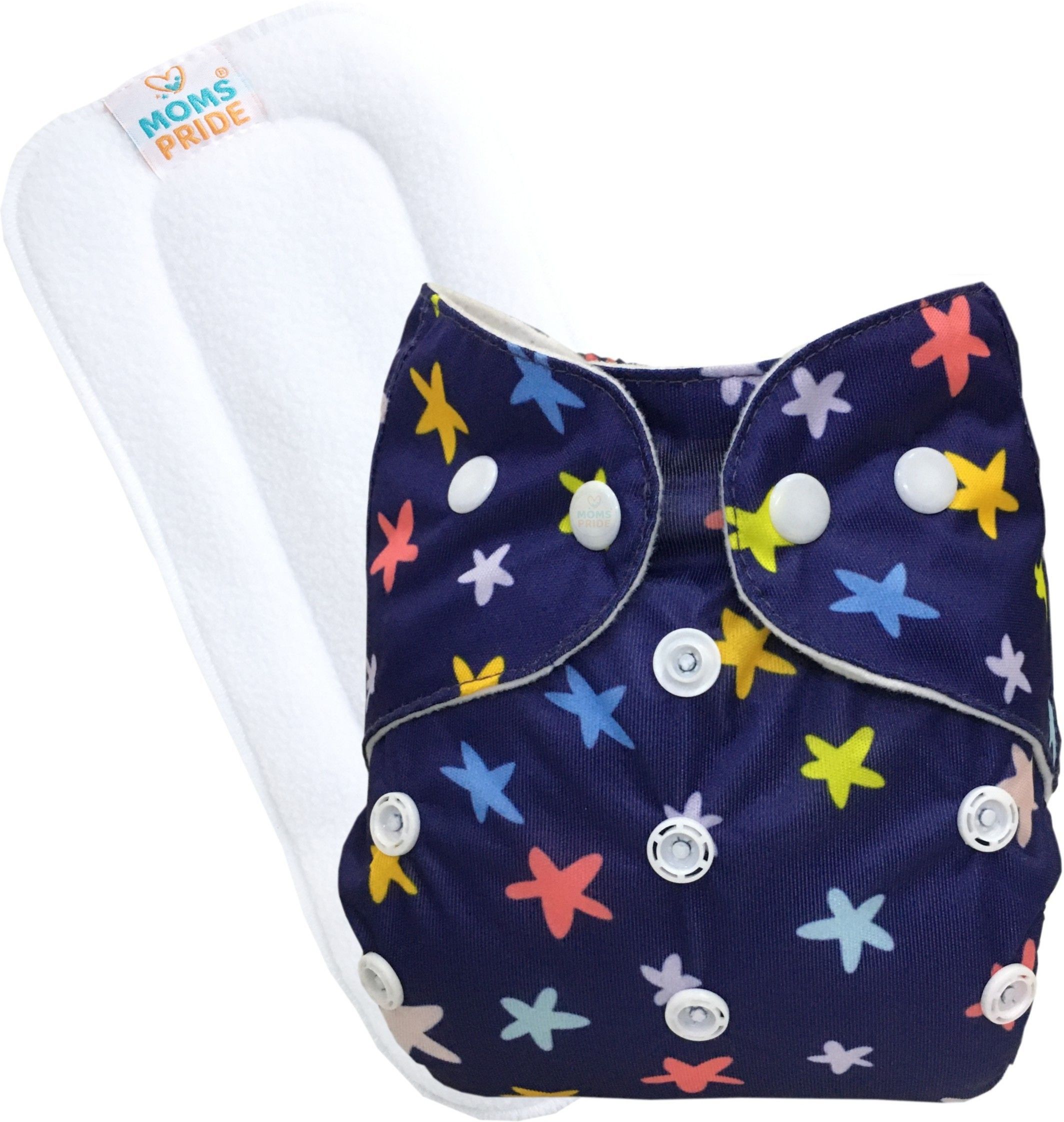 mom's pride ® Freesize Adjustable, Washable and Reusable pocket cloth diaper (with microfiber insert) (Bluestar)-picture-16