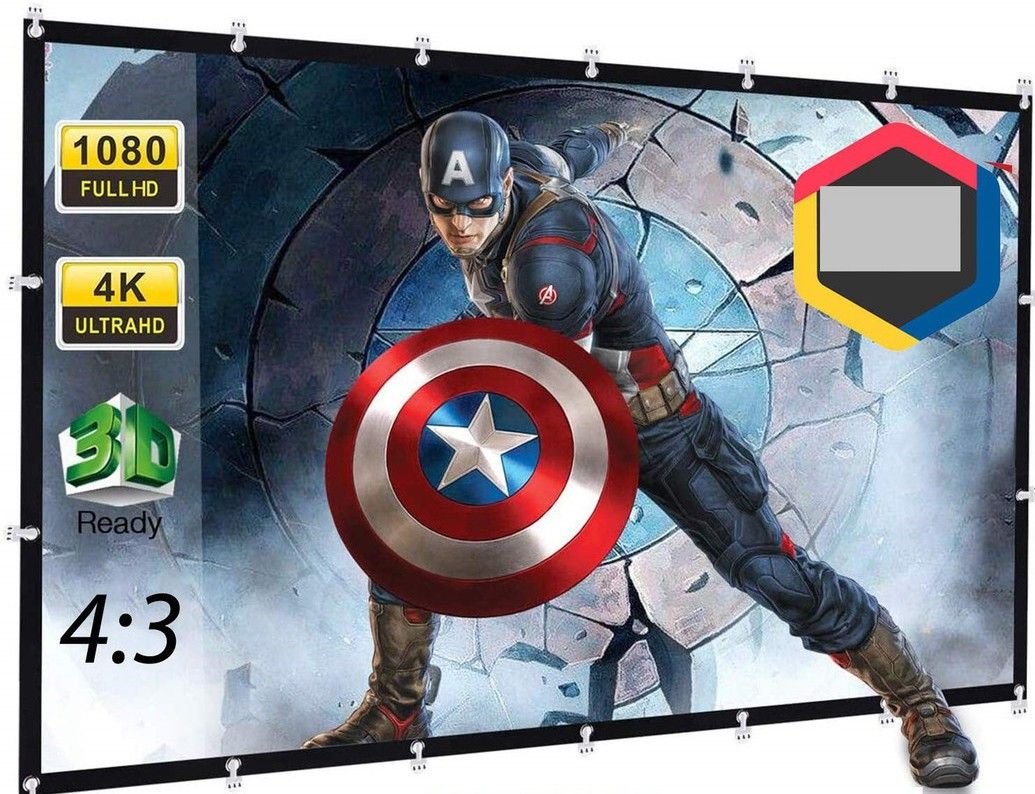 Moiz Flexible and Foldable Material 1.2 Gain, Black Coated From Back Side, Supports UHD-3D-4K-8K Projector Screen (Width 183 cm x 123 cm Height)-image-42