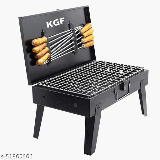 Briefcase BBQ Charcoal Barbeque Large Size With Elegant Look , Color Classy BLACK Pizza Maker