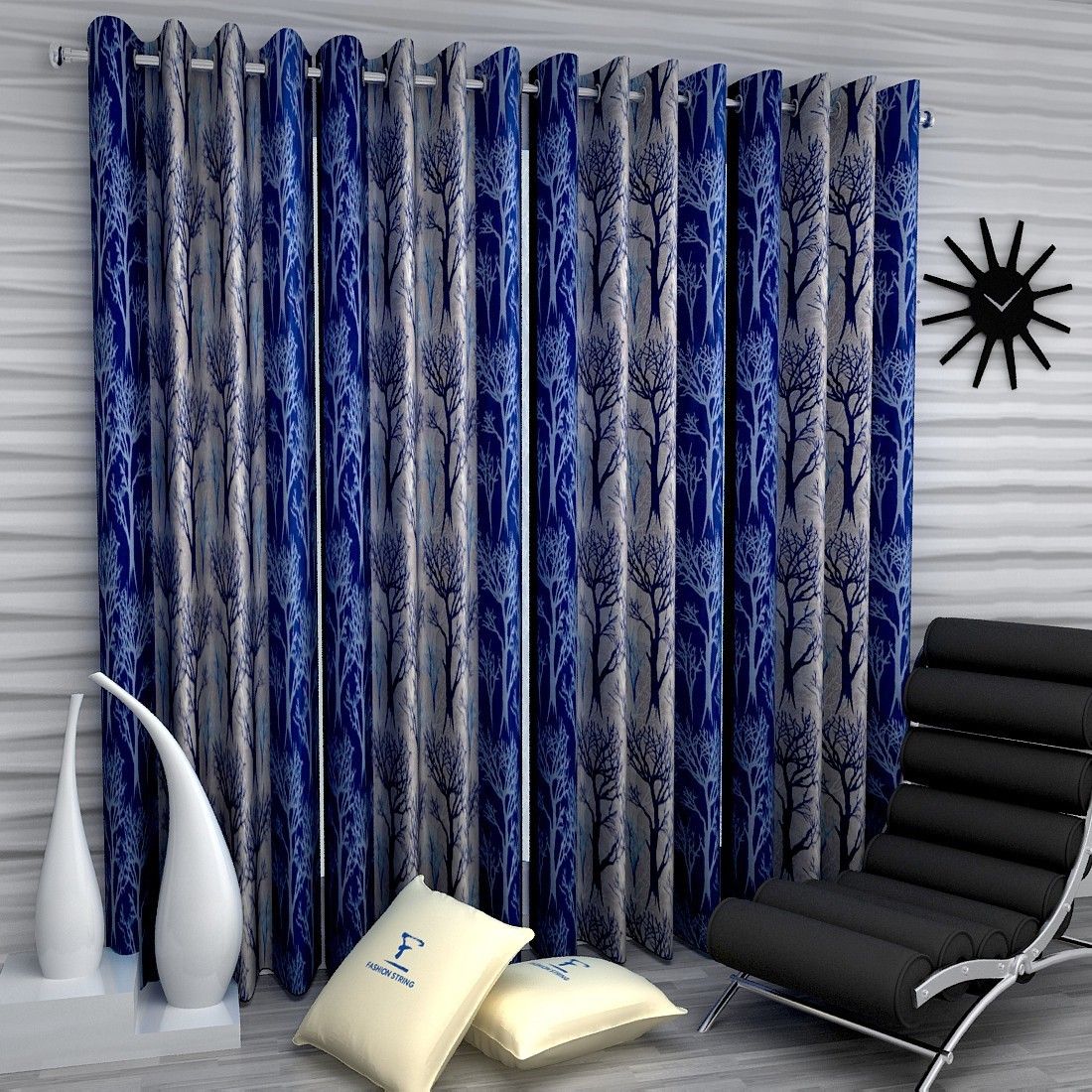 fashion string 152 cm (5 ft) Polyester Semi Transparent Window Curtain (Pack Of 4)-picture-17