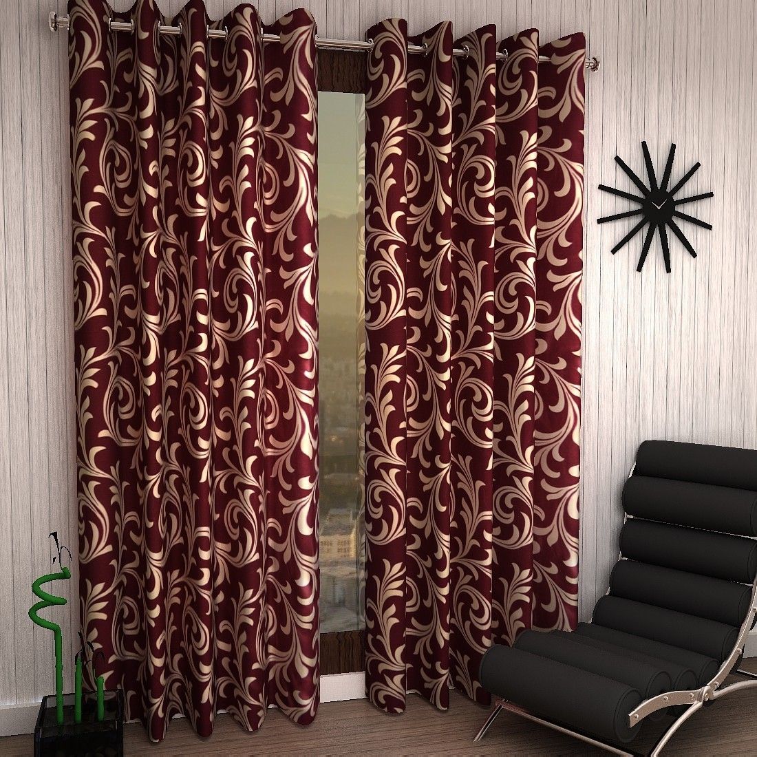 214 cm (7 ft) Polyester Semi Transparent Door Curtain (Pack Of 2)-image-43