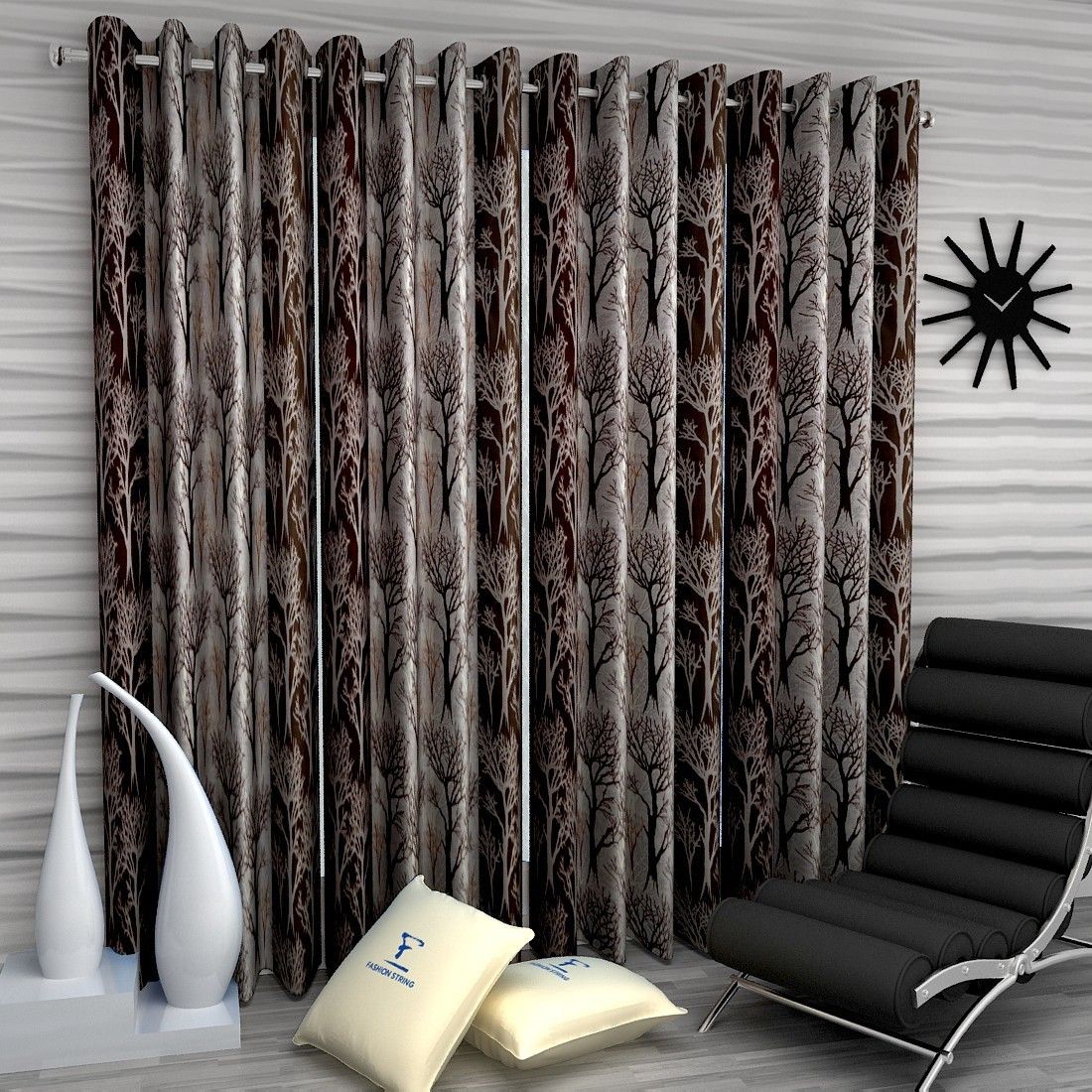 fashion string 152 cm (5 ft) Polyester Semi Transparent Window Curtain (Pack Of 4)-picture-37
