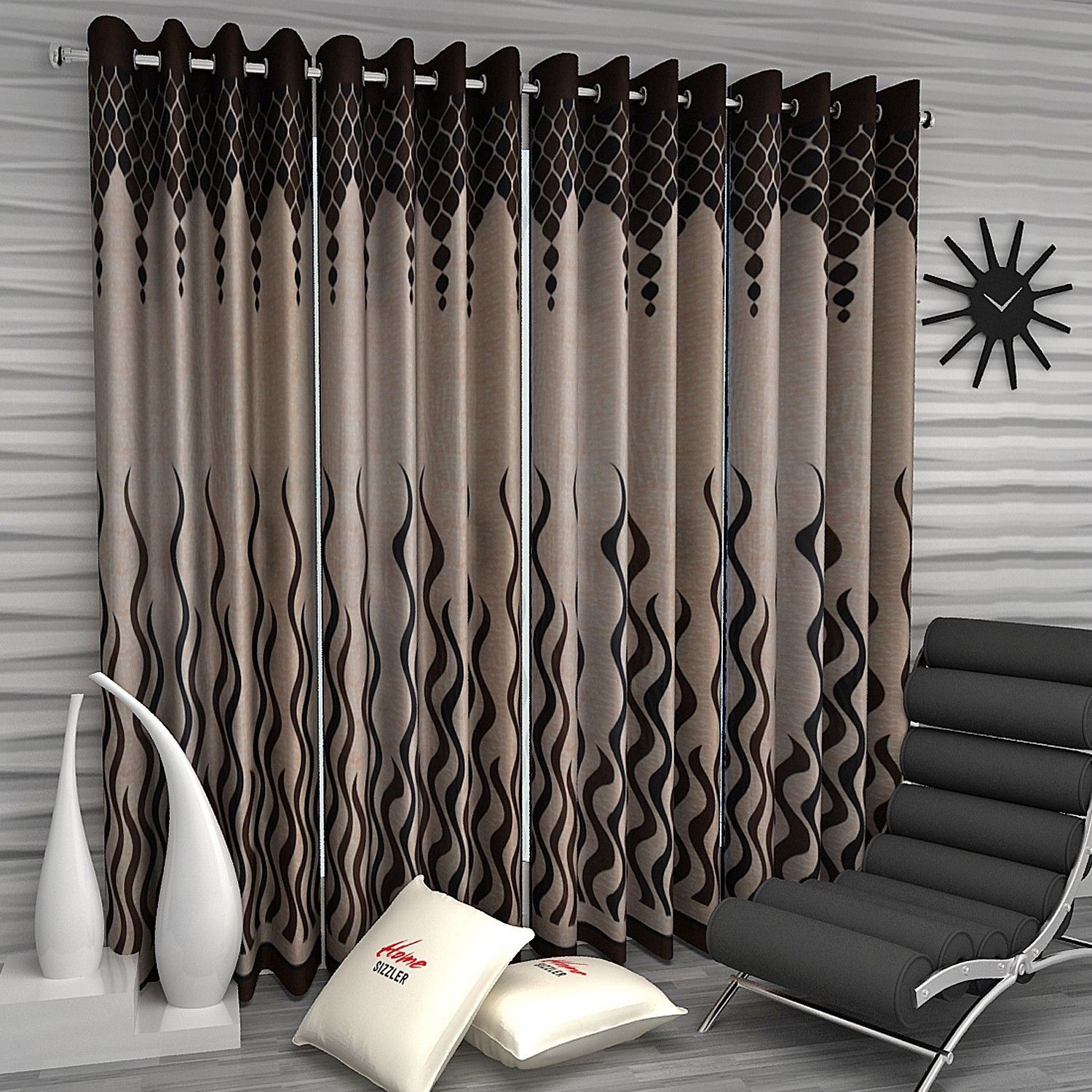 home sizzler 214 cm (7 ft) Polyester Semi Transparent Door Curtain (Pack Of 4)-picture-15