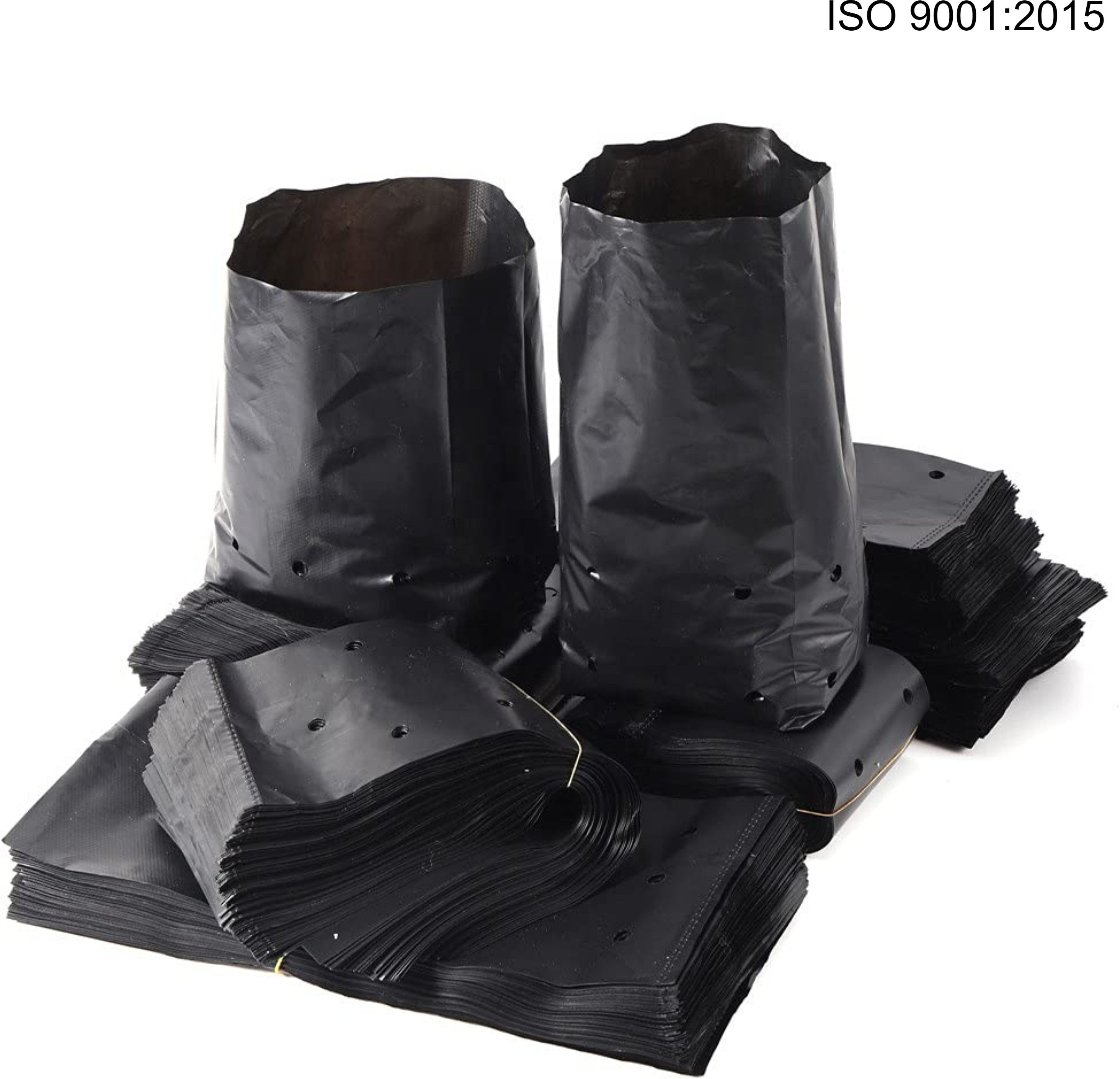 Plastic UV Protected Poly Grow Nursery Plant Bags , Plant Container , Grow Bags for Home Garden (Black , 13 x 13 inch) Pack of 20 QTY Grow Bag-image-1