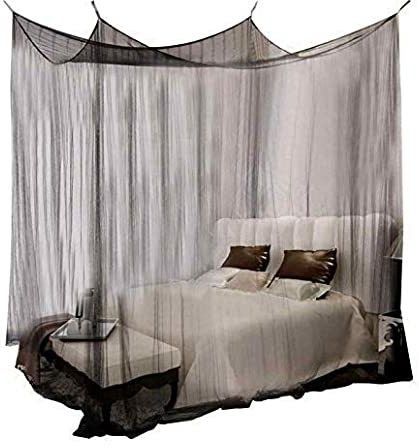 iblay Cotton Adults Washable 6X6.5 FT BLACK Mosquito Net for Double Bed Deluxe polycottom Material - Mosquito Net for Bedroom | Queen, King Size Bed Mosquito Net-picture-27