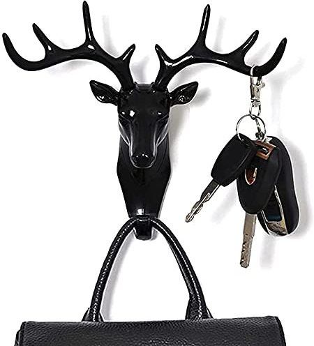 Creative Storage Convenient Holder Deer Head Self Adhesive Wall Door For Hanger Hook Bag Keys Umbrella Home Decor Sticky Holder Hook Plastic Key Holder-image-32