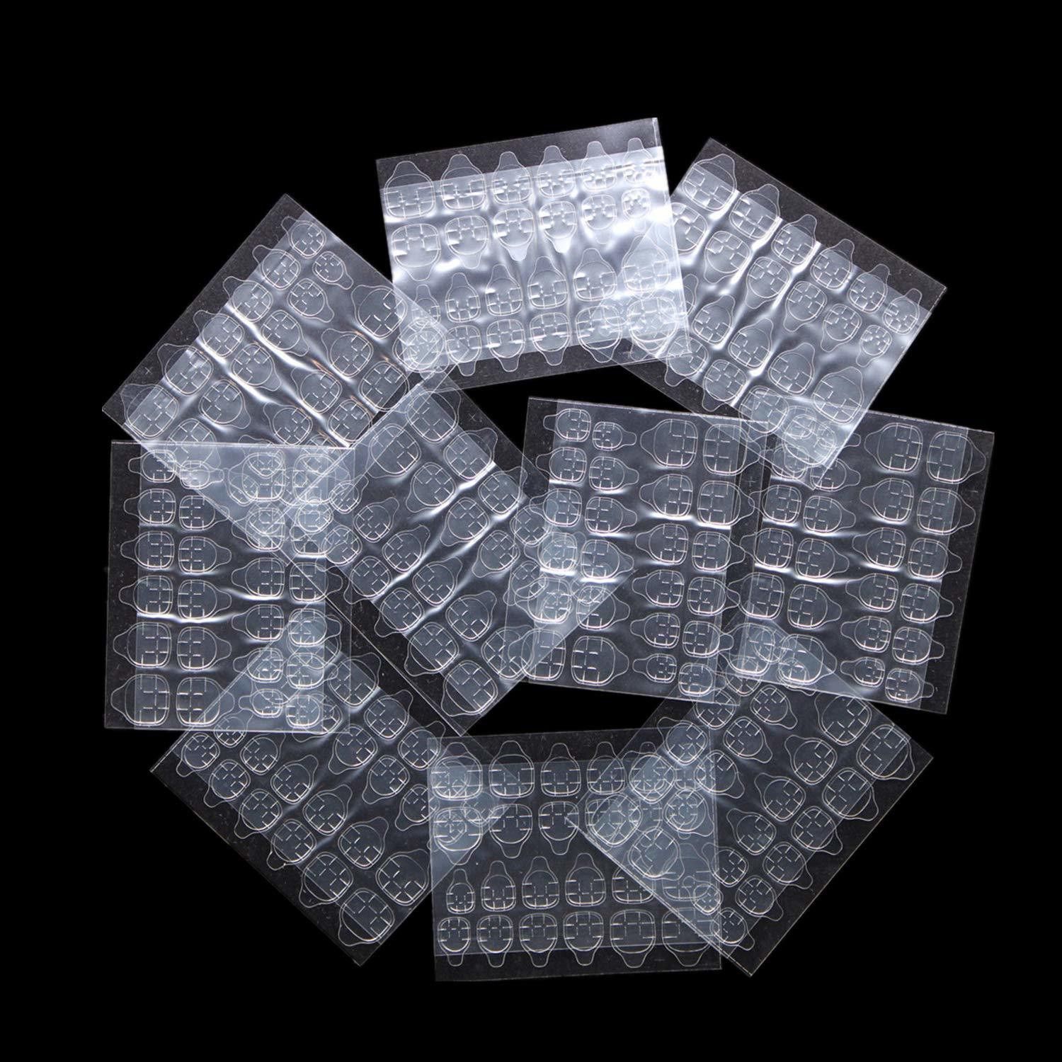 lobe miracle 5 Sheets Double-side Glue Nail Sticker, Transparent Jelly Nail Glue Sticker Tabs-picture-0