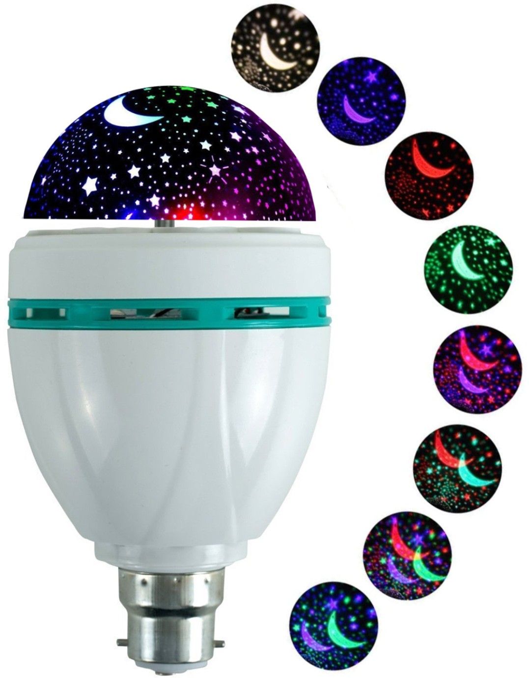 ™ (Diwali Light)Rotating Project LED Crystal Bulb Magic Disco Light Night Lamp for Party/Home Decoration Multi Color LED Light Single Disco Ball-image-30