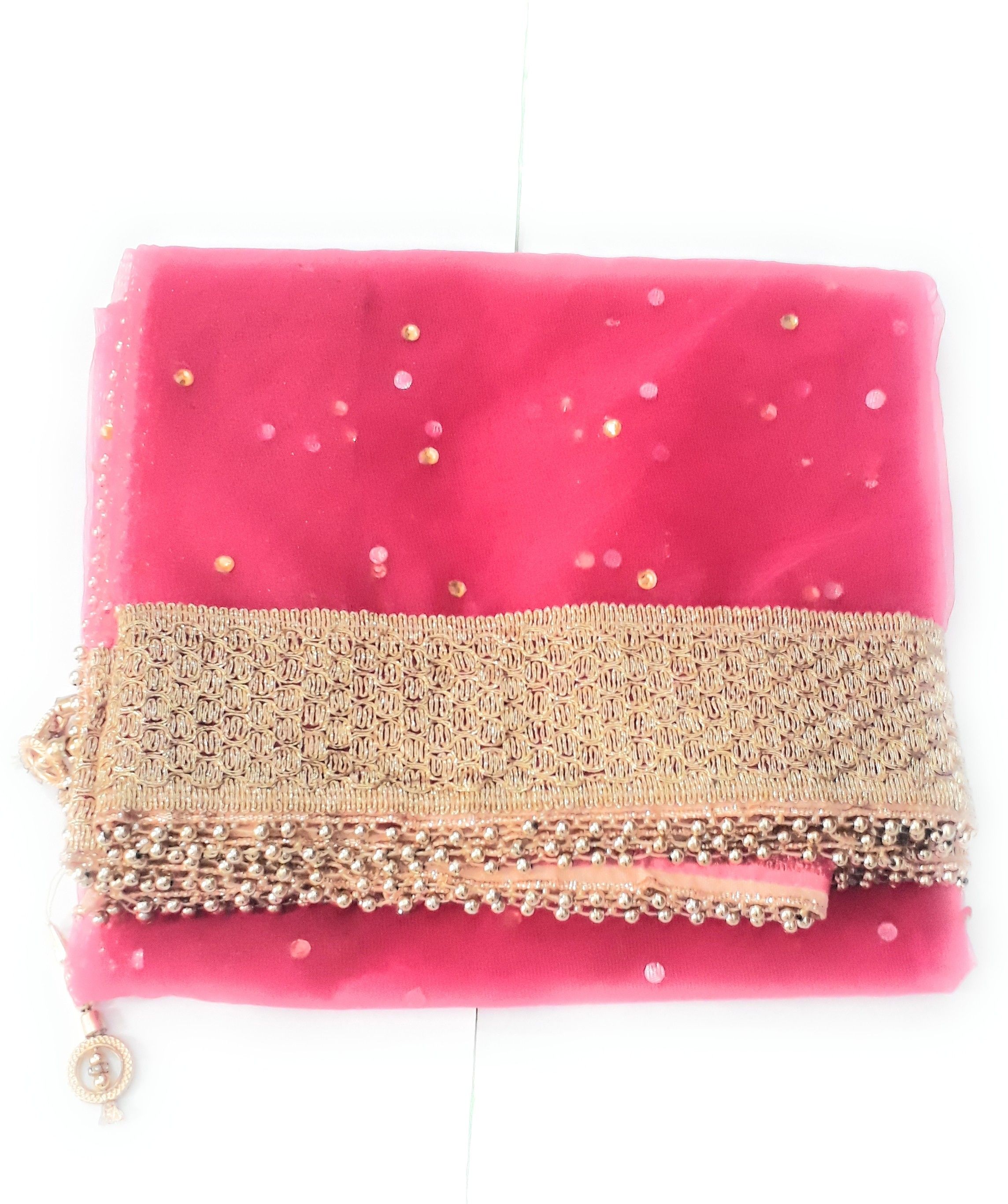 jain matching center Net Embellished Pink Women Dupatta-picture-34