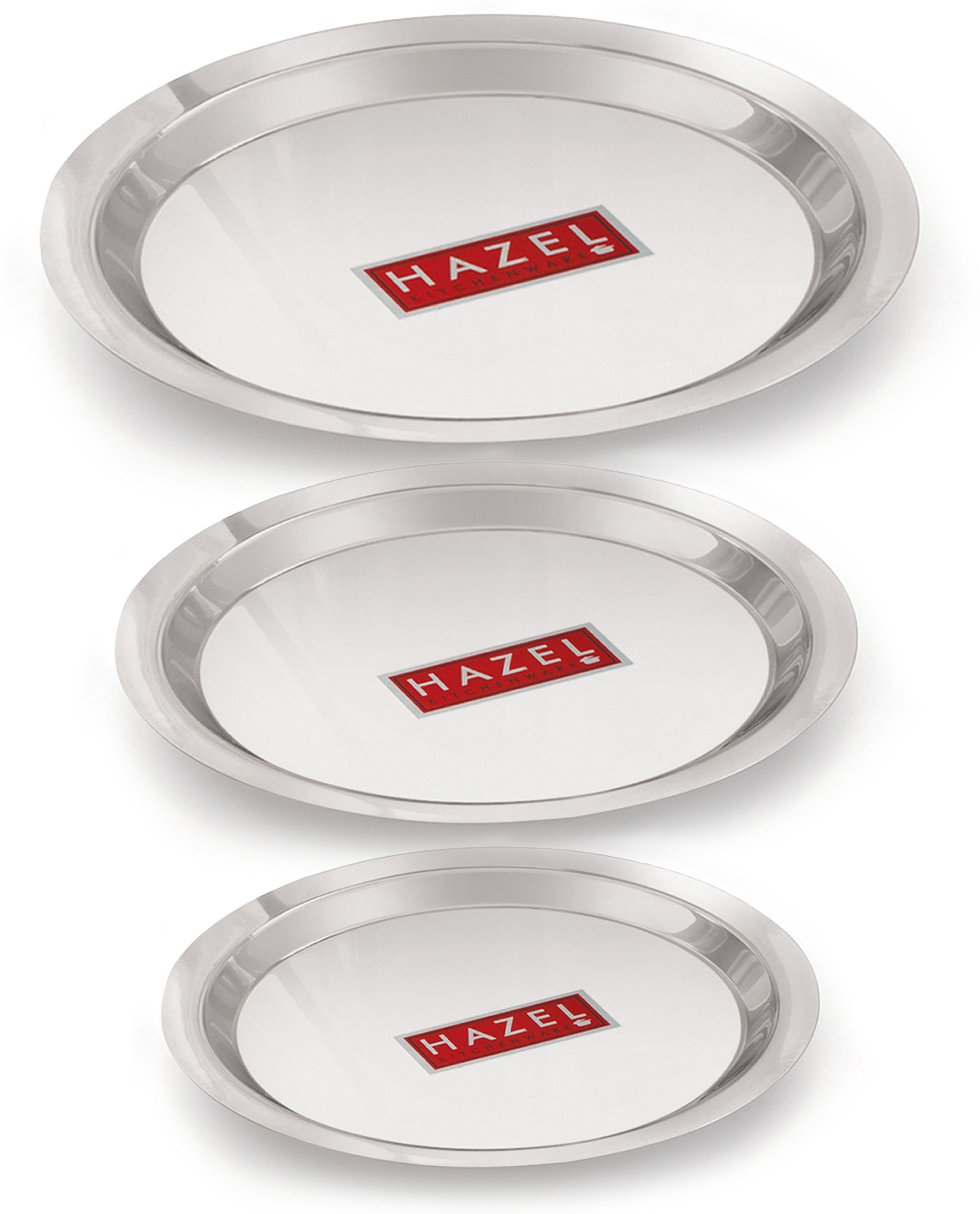 hazel Stainless Steel Lid Tope Cover Plates Ciba of Multiple Sizes For Vessels Kadhai With Handle Knob Cookware Utensil, (Size 16.8cm, 18.8cm, 20cm) Set of 3 Lids, Silver 6.61 inch, 7.4 inch, 7.87 inch Lid Set-picture-46