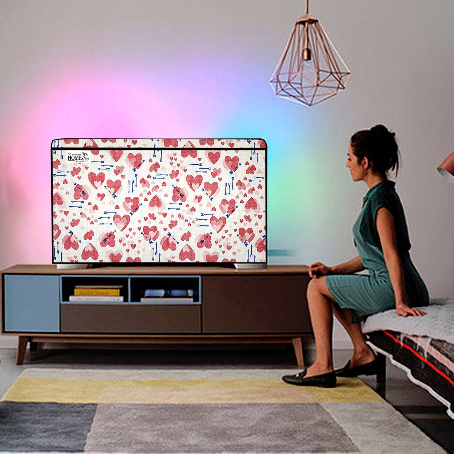 wellhome decor Furnishing for 39 inch LG/Samsung 39 inch LCD & LED, TV Cover (Multicolor)- P04_LG_LED_39XV-picture-17