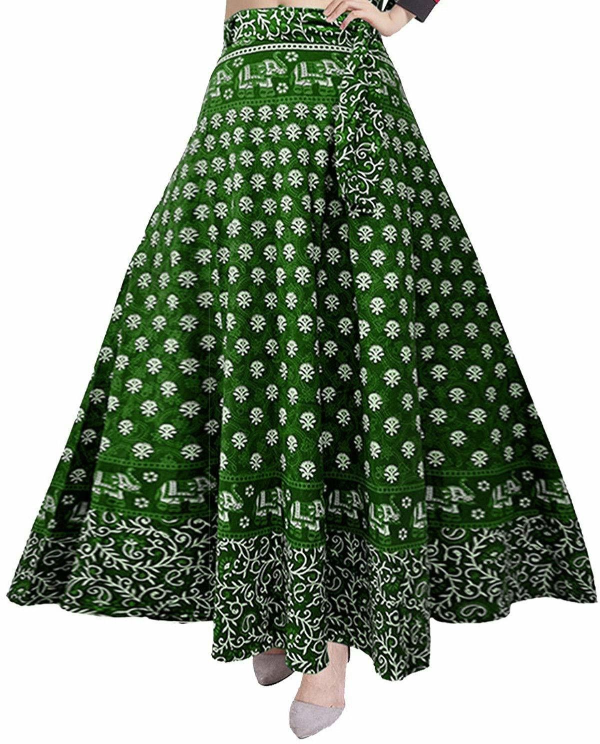 unique choice Women Printed A-line Green Skirt-picture-25