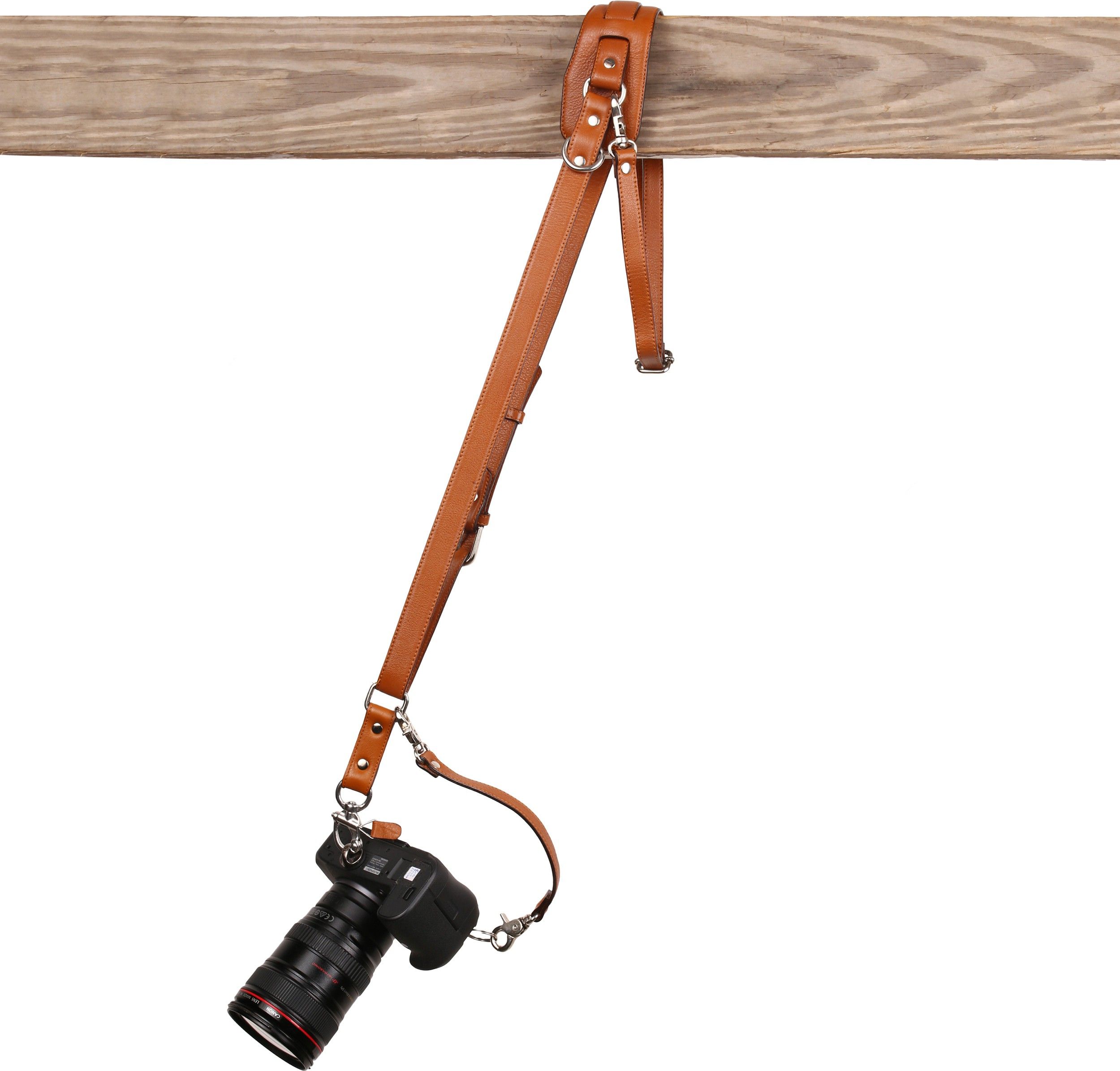 Ledereign Solo Camera Strap Now with Snap Shackle Hooks | Perfect for Single Camera | Cross Body Design | (Classic Tan) Strap-image-3
