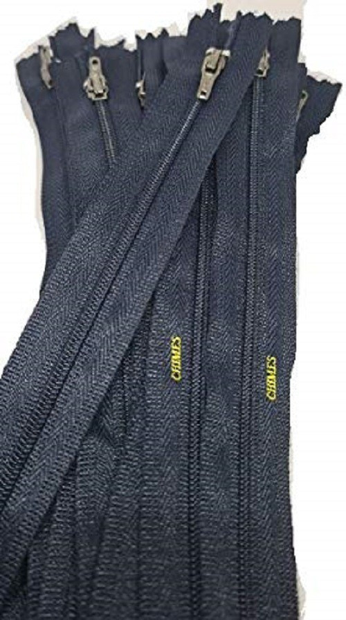 zenith 8-inches Zip Set of 10 Blue Synthetic Open-ended Zipper image 1