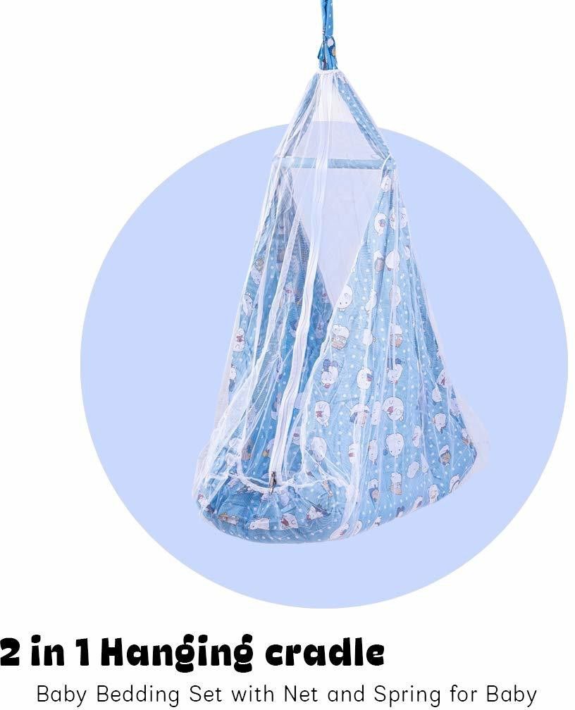 Hanging Cradle for Baby/Newborn Baby Cotton Baby Cradle/Baby Sleep Swing Cradle/ Hanging Cradle for Baby with Net and Spring Set