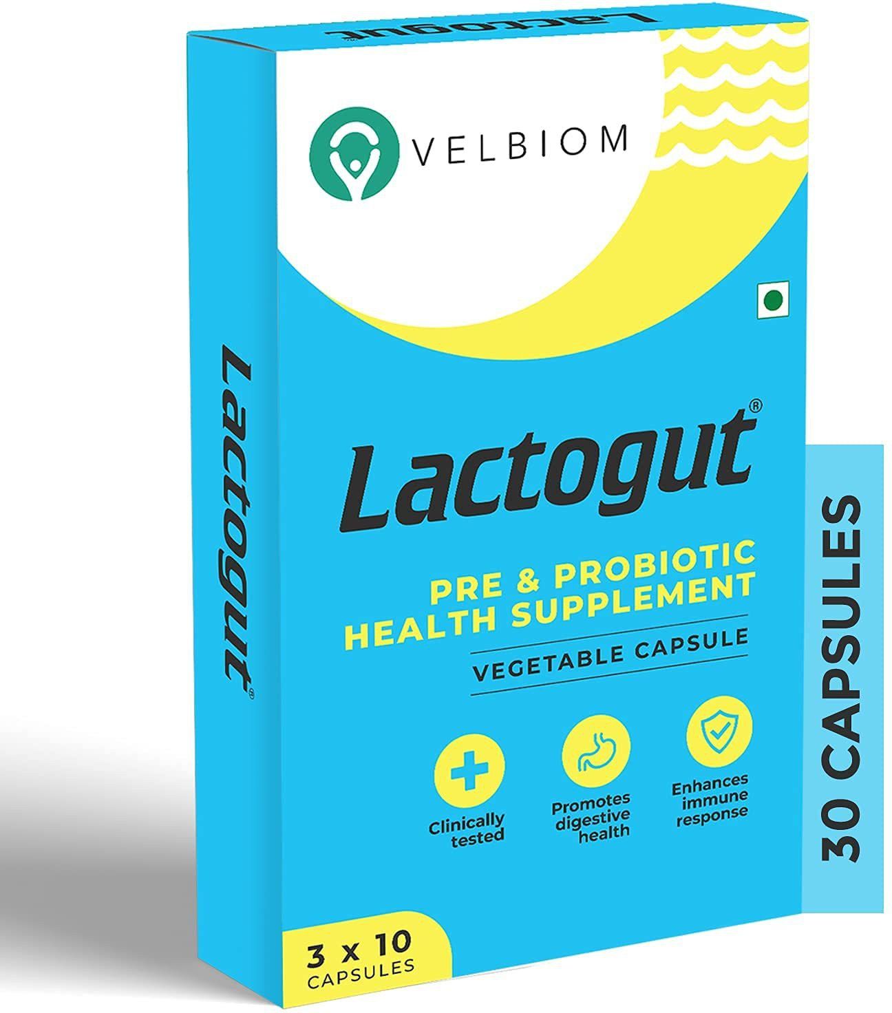 Lactogut Probiotic|For Acute Digestion Issue|Gut Health|Immunity Plain Capsules