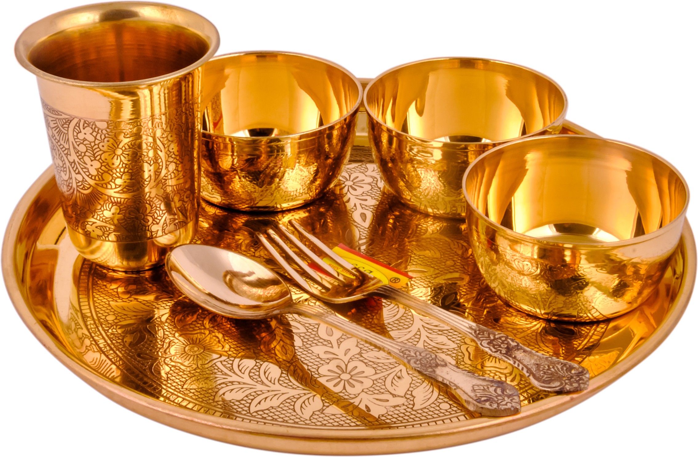 shivshakti arts Pack of 7 Brass Dinner Set-picture-12