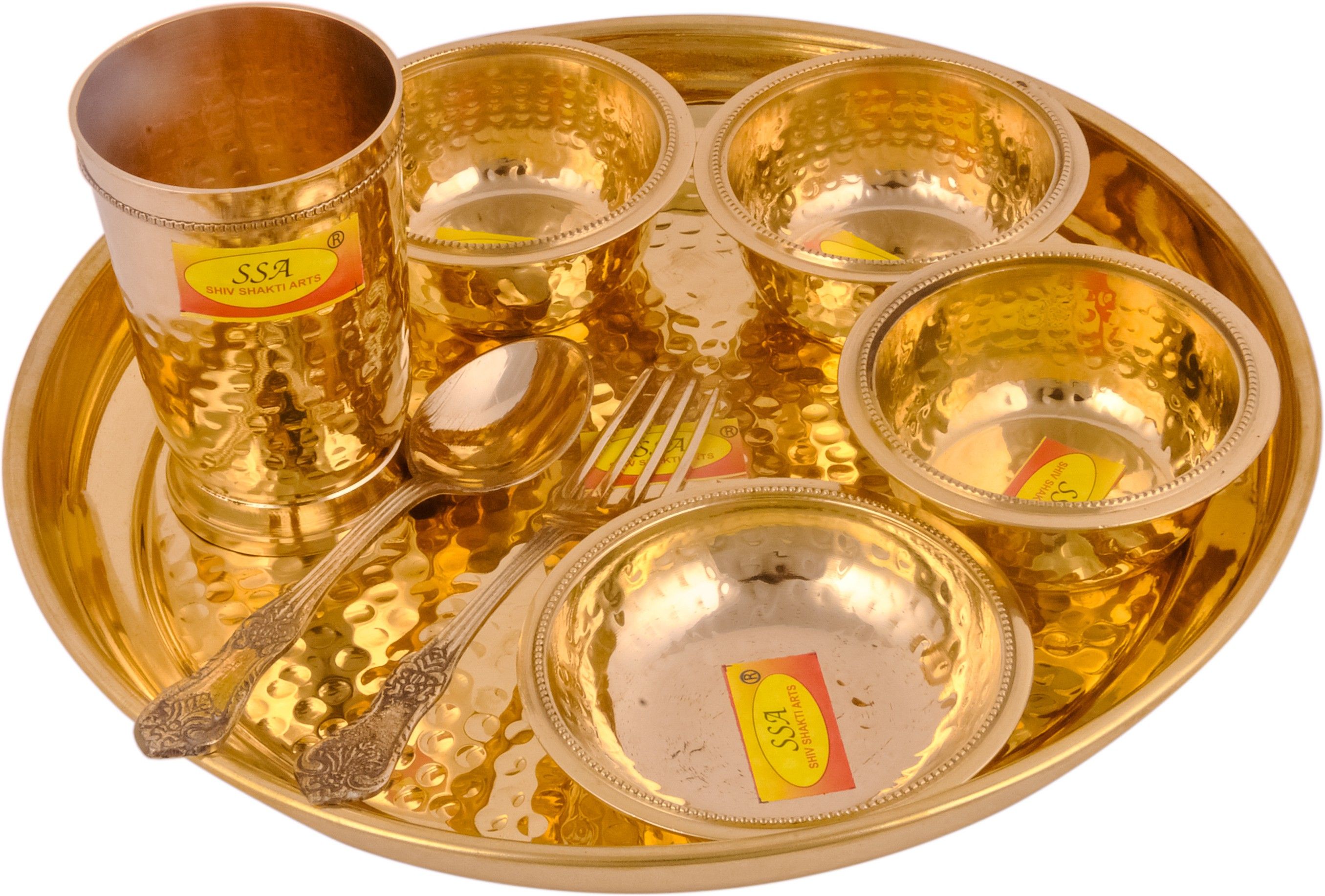 shivshakti arts Pack of 8 Brass Dinner Set-picture-46