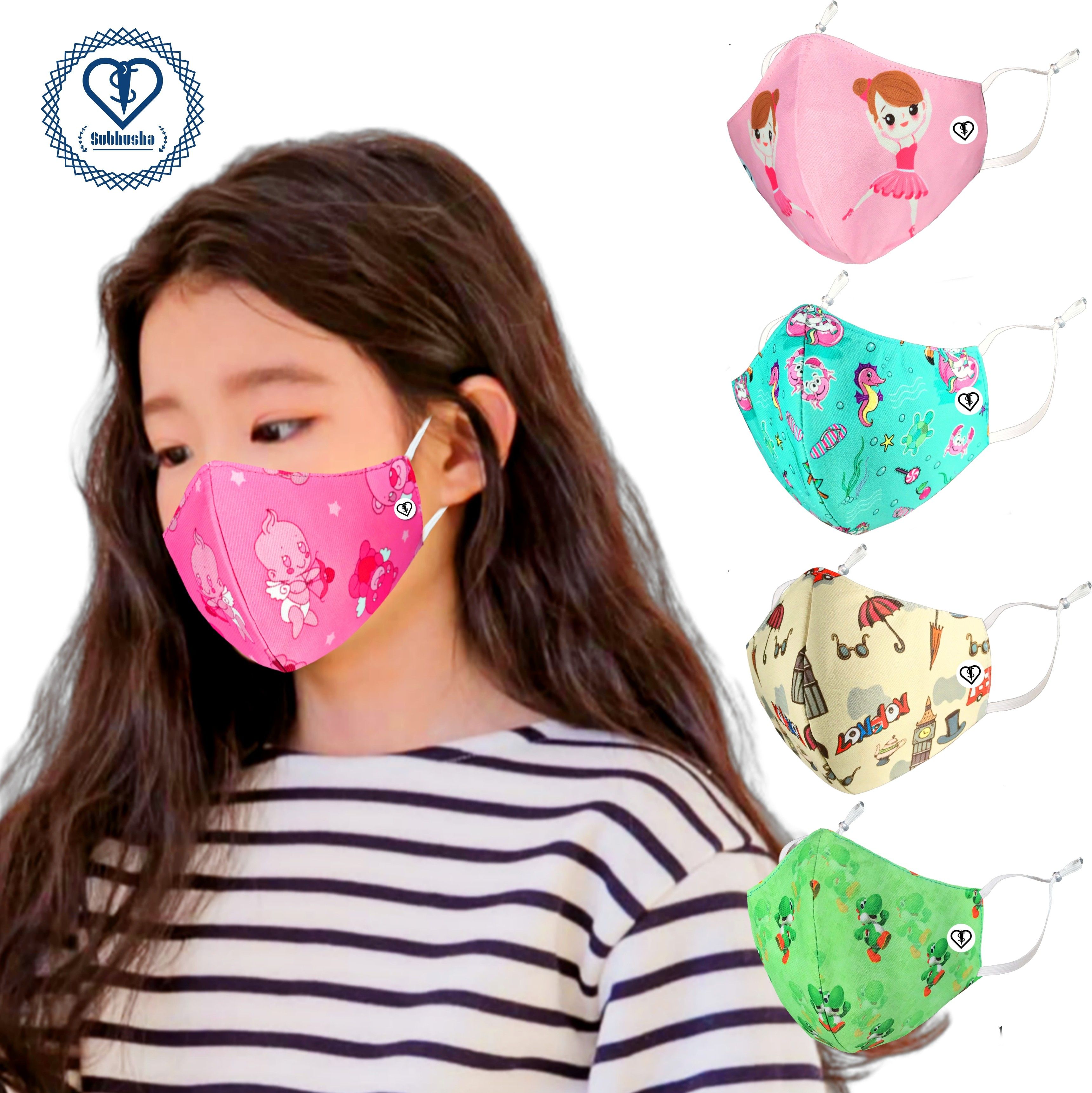 SUPER SAFETY 3 Layer Cotton Digital printed kids mask combo pack Reusable Washable Breathable Skin Friendly Soft Cotton Fabric Face Mask with Adjustable Ear loops for Boys Girls Children Babies (Anti Pollution Mask , Anti Viral Mask , Anti Bacterial Mask ) (School Mask , Outdoor Mask , Kids Party Mask) (Child Mask , Kids Mask 3 years, Kids Mask 4 years , kids Mask 5 years , kids mask 6 years , kids mask 7 years , kids mask 8 years , kids mask 9 years , kids mask 10 years up to 14 yrs ) DP-04 Digital Print Reusable, Washable Cloth Mask-image-32