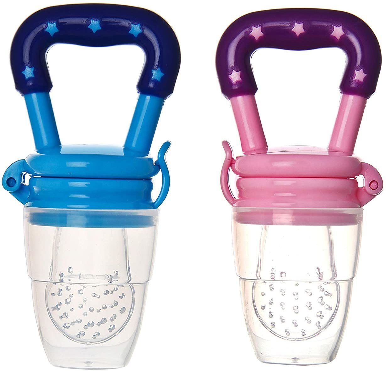 irshyan kidzghar Baby Food Feeder||Fruit Feeder Pacifier||Fruit Nibbler-Best Toy Fruit Teether||Soft Silicone Fruit Teether for Babies||Fridge & Dishwasher Safe||100% BPA-Free Teether (Pink+Blue) Feeder-picture-44