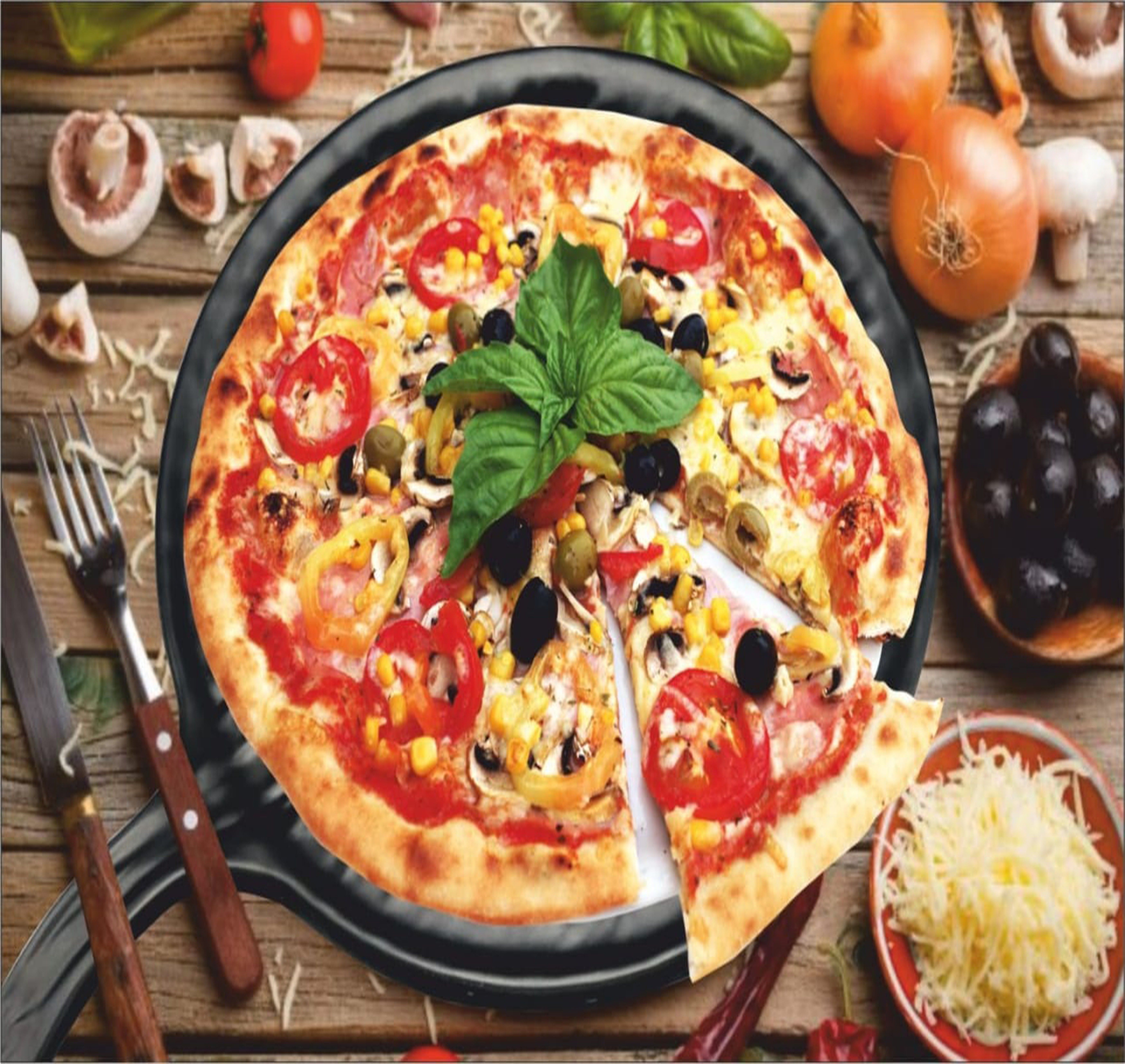 (Pack of 1) Exclusive Classical Design Pizza Serving Platter/ Snacks Serving Platter/ Food Tray for Home, Restaurant, Hotels, Lounge, Bars, Cafeteria Sizzler Tray-image-28