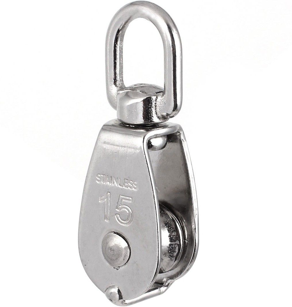 Stainless Steel Single Wheel Block Climbing Pulley (Silver)-M15 Climbing Pulley-image-28